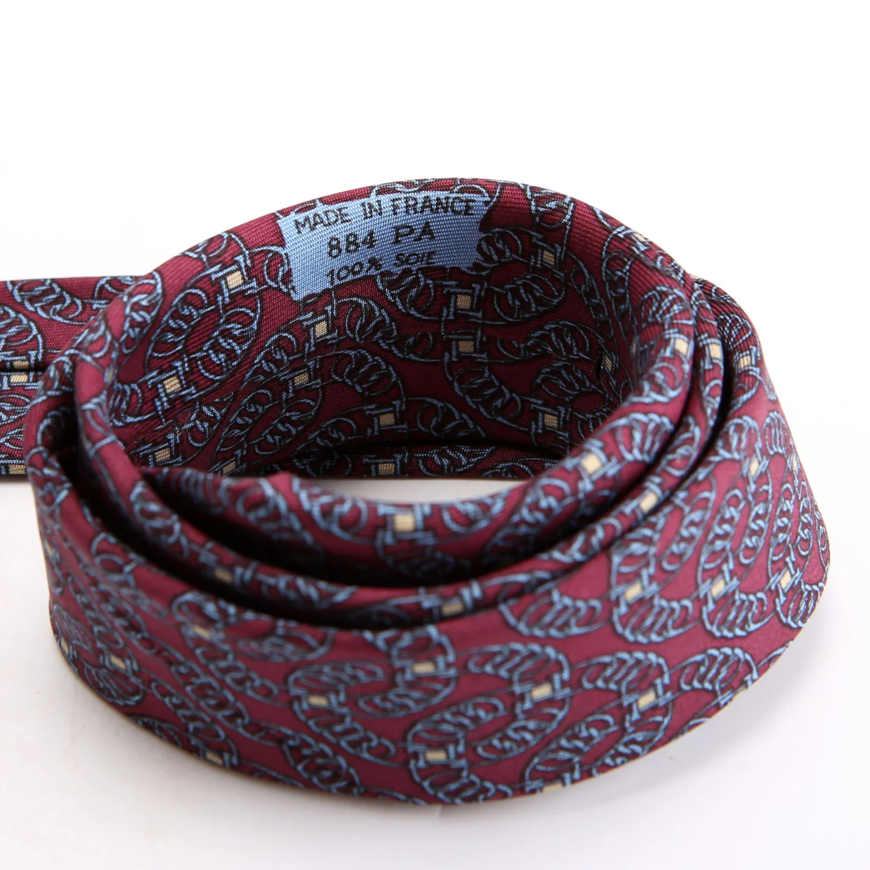 Printed Silk Tie Purple/Blue - Image 4