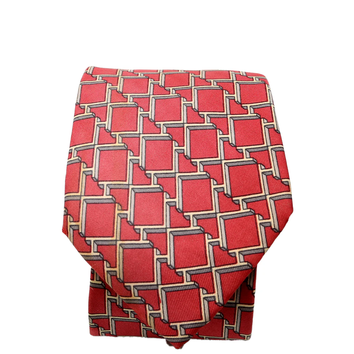 Printed Silk Tie Red