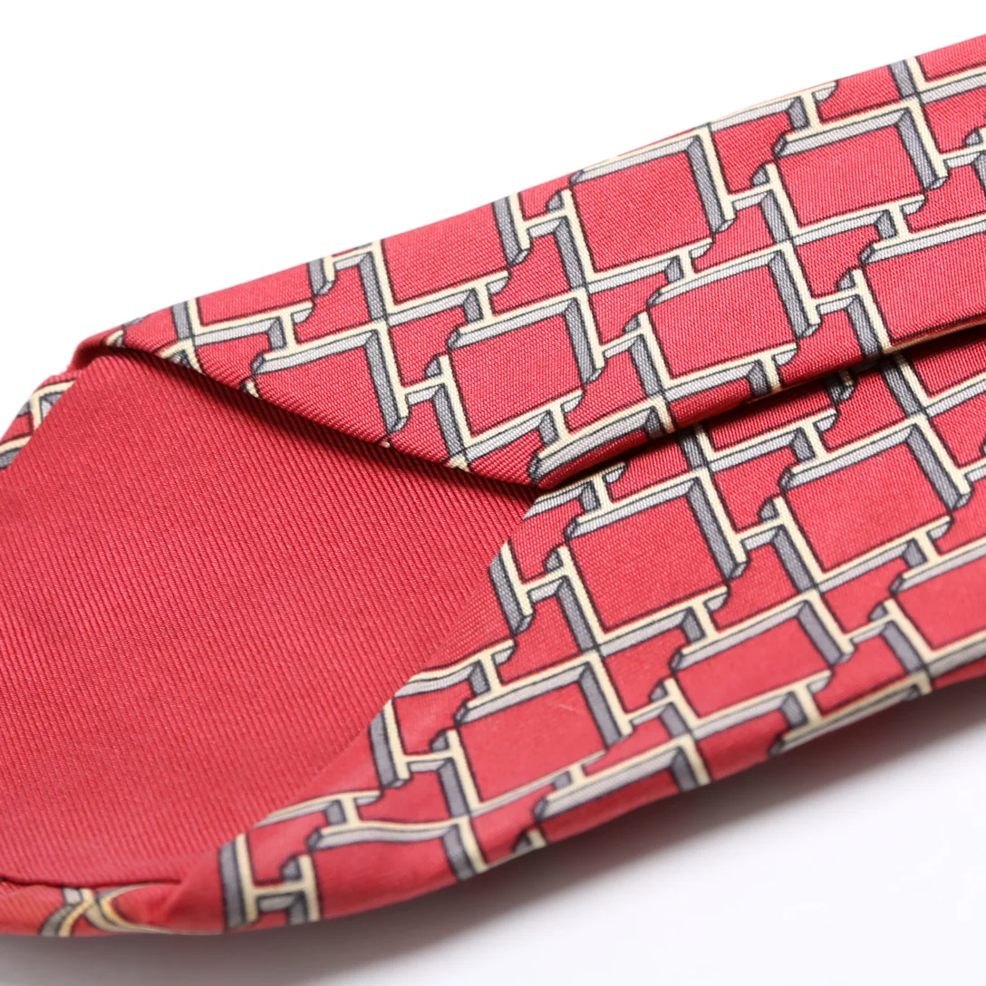 Printed Silk Tie Red - Image 4
