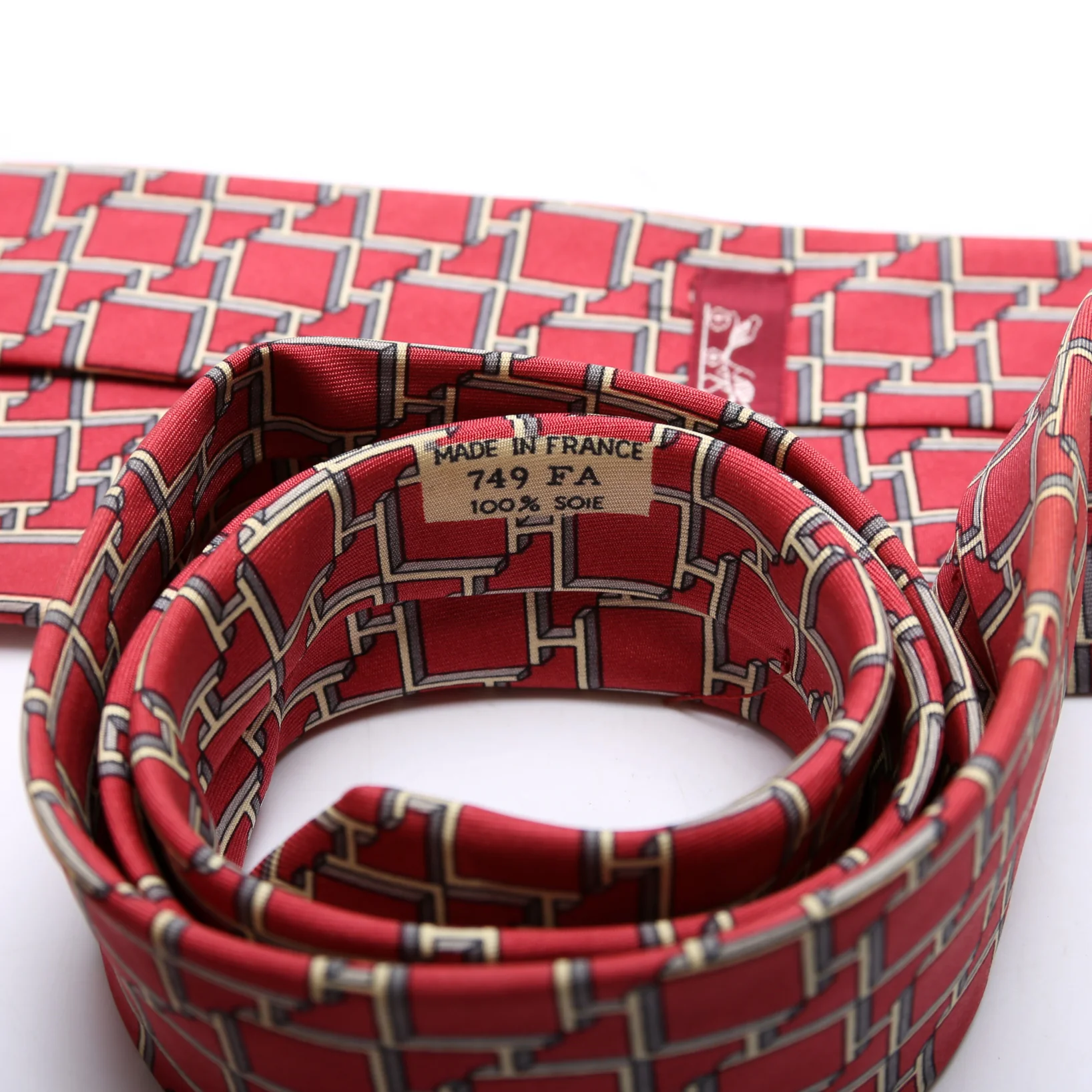 Printed Silk Tie Red - Image 5