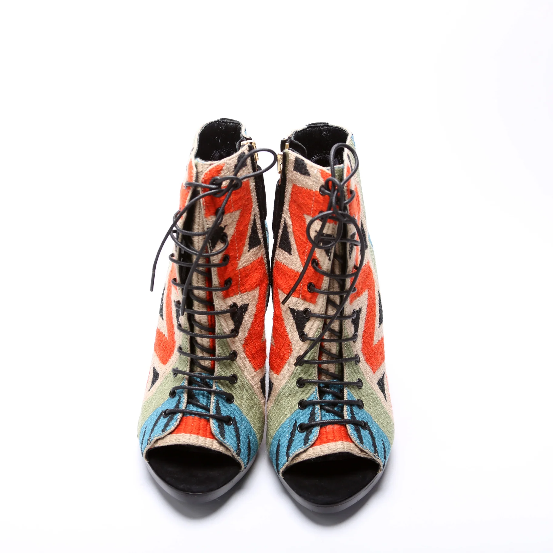 Prorsum Tapestry Peep Toe Booties Size 36 - Image 2