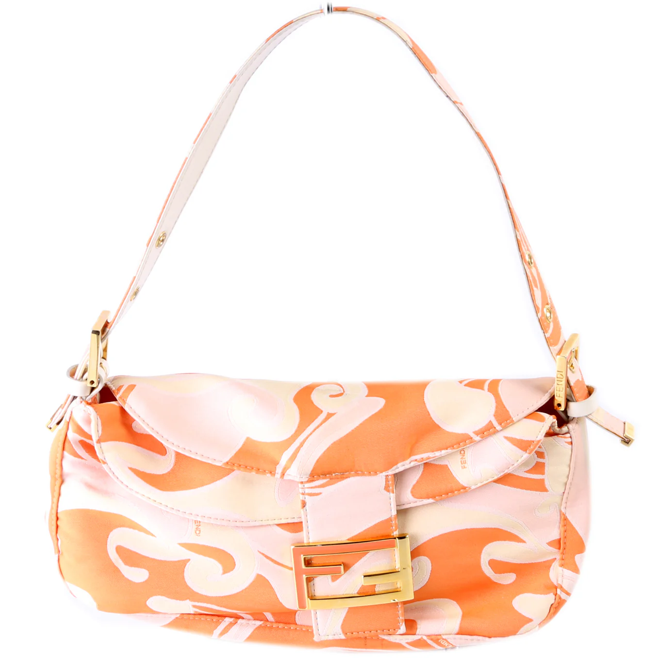 Psychedelic Swirl Satin Double Flap Baguette