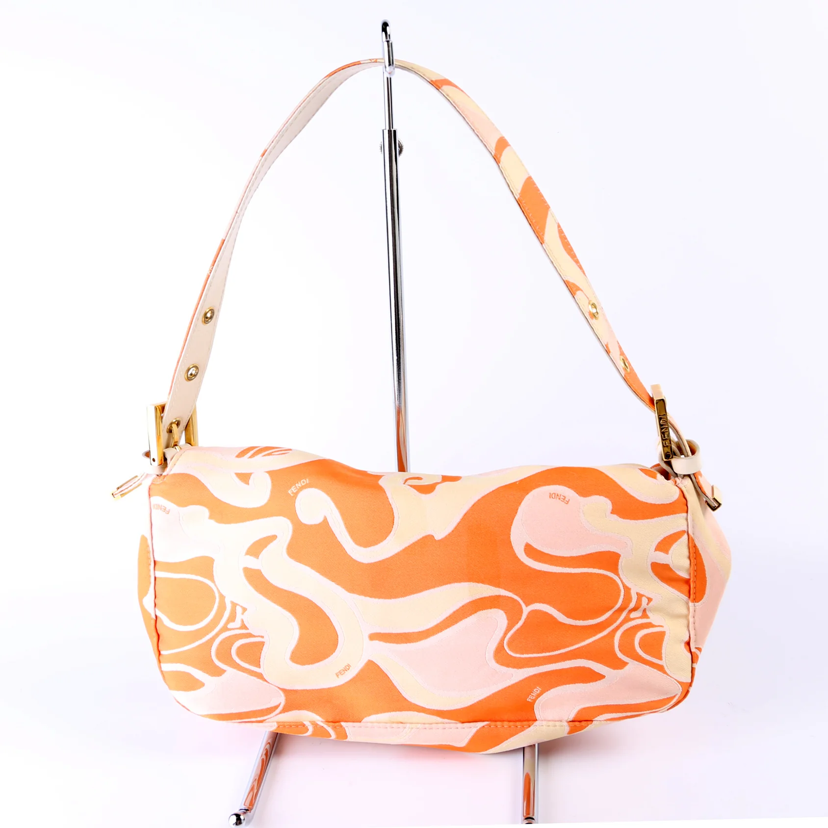 Psychedelic Swirl Satin Double Flap Baguette - Image 2