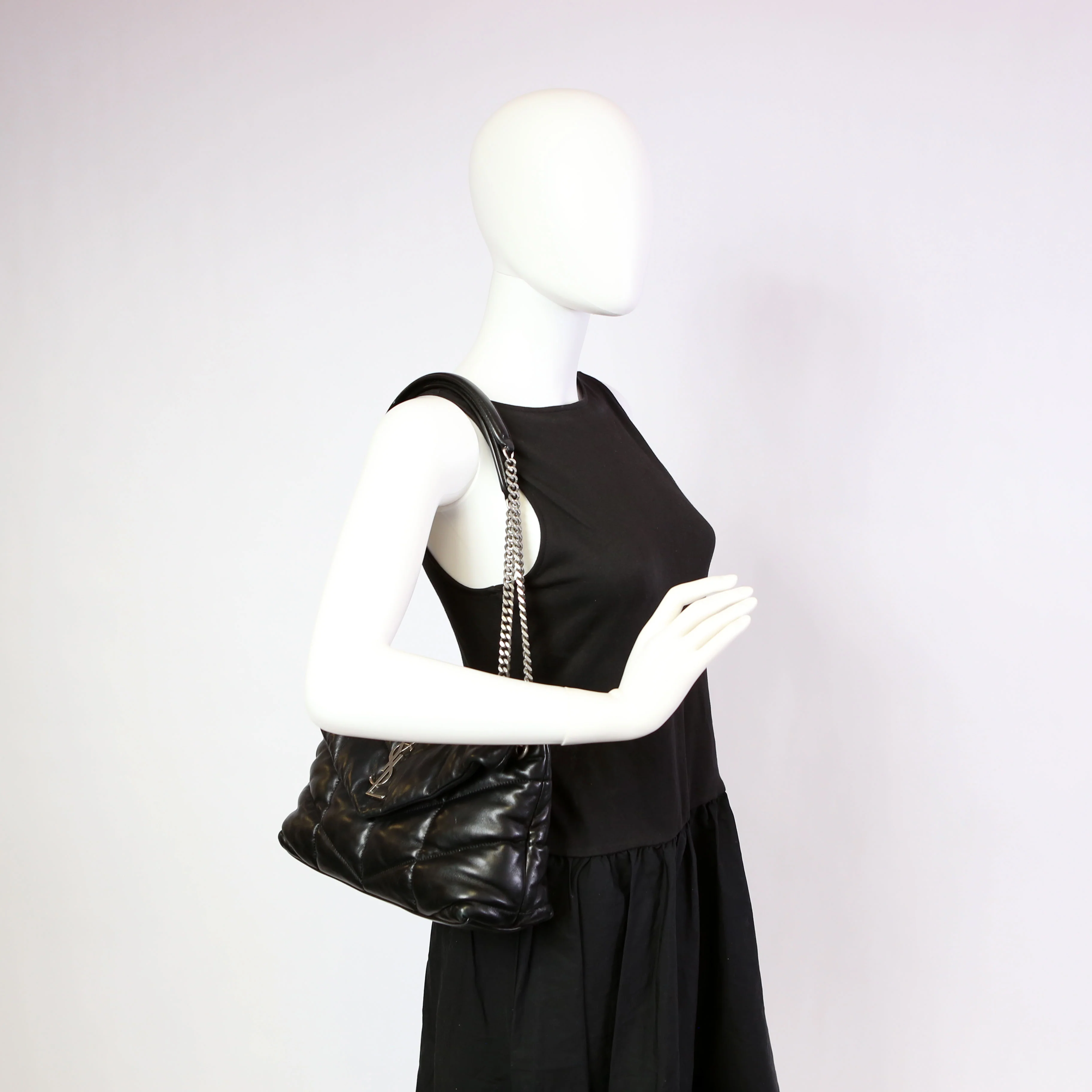 Puffer Quilted Small Lambskin 577476 Black - Image 16