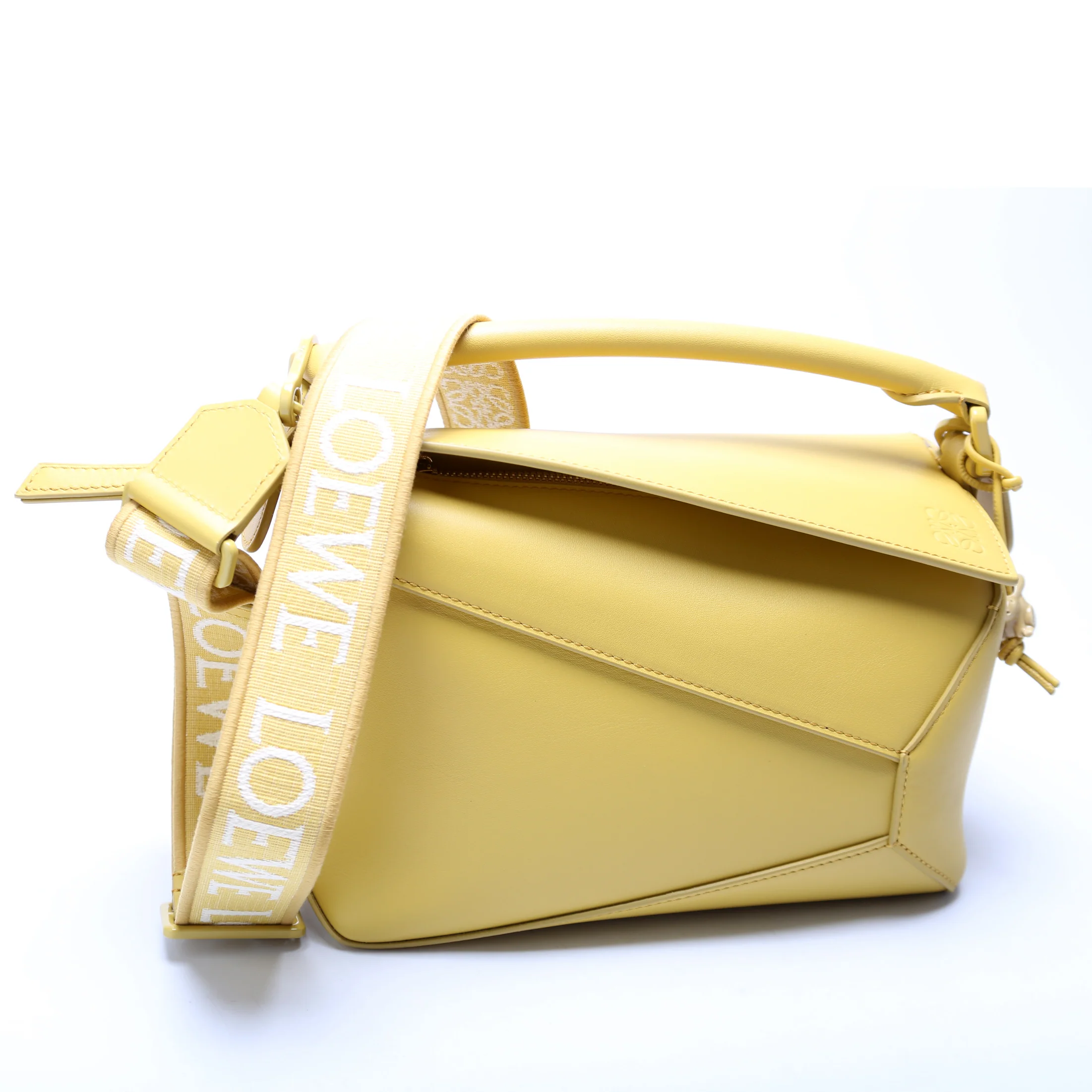 Puzzle Edge Bag Monochrome Calfskin Small Yellow - Image 2