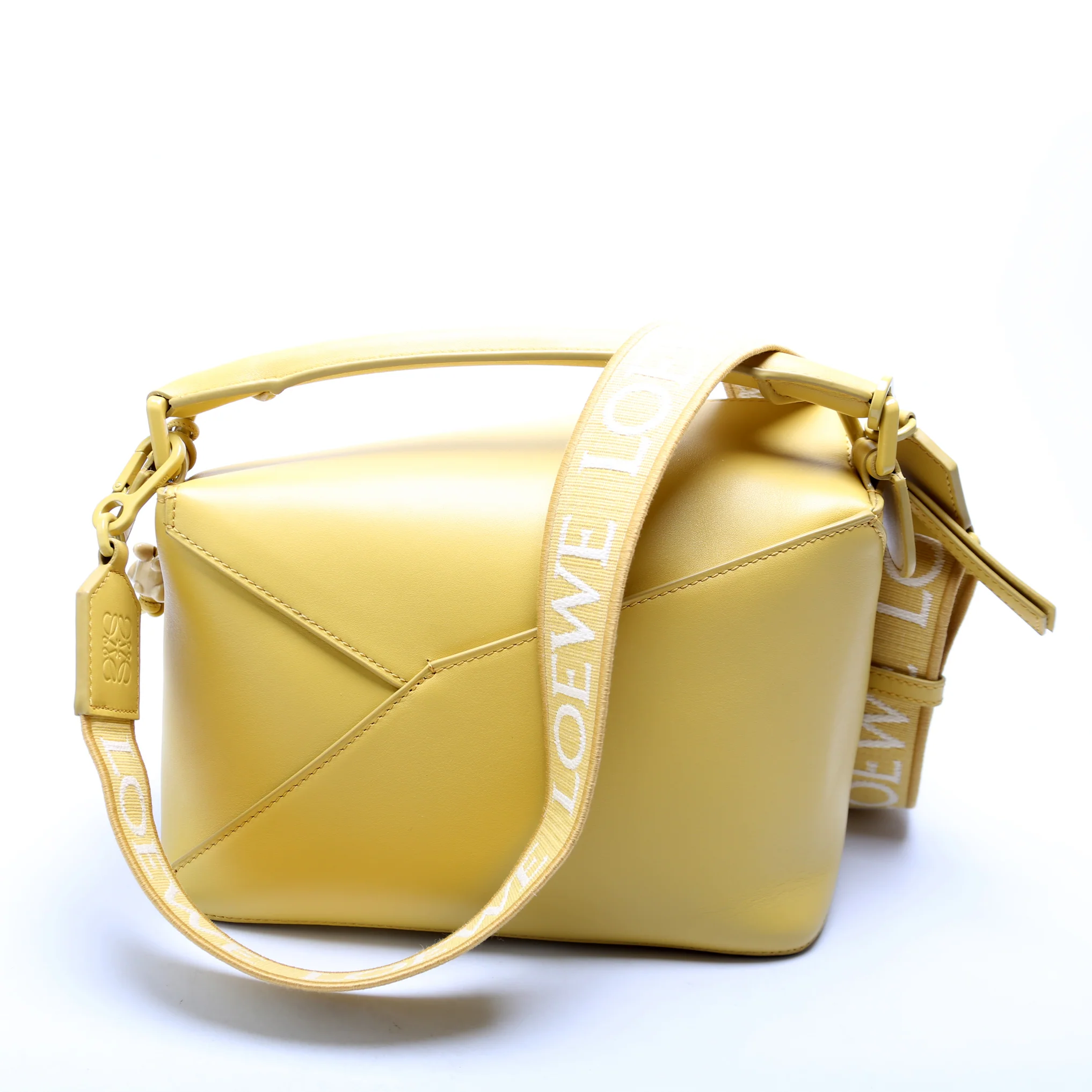 Puzzle Edge Bag Monochrome Calfskin Small Yellow - Image 3