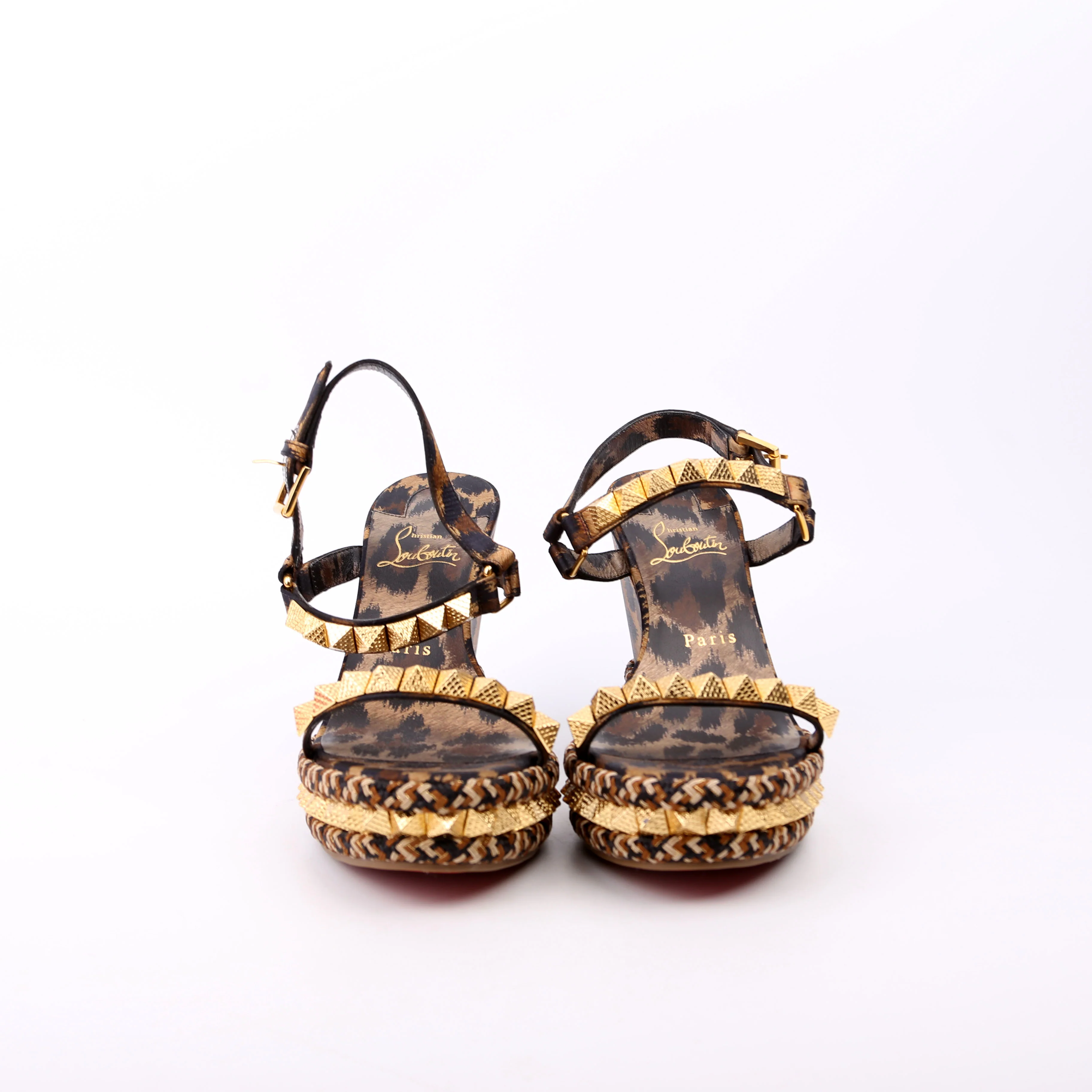 Pyraclou 100MM Sandal Wedges Size 38 Cheetah - Image 2