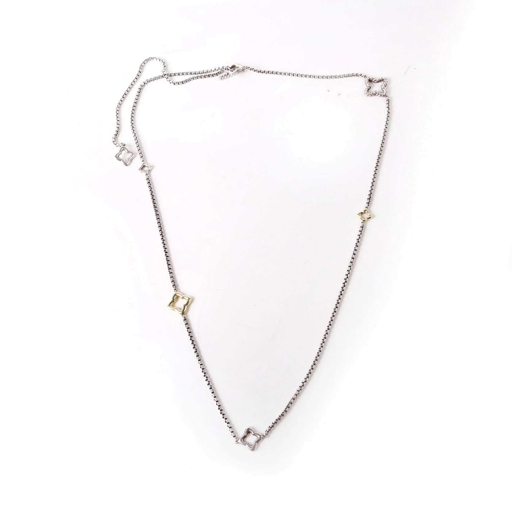 Quatrefoil Chain Necklace 925/585 - Image 2