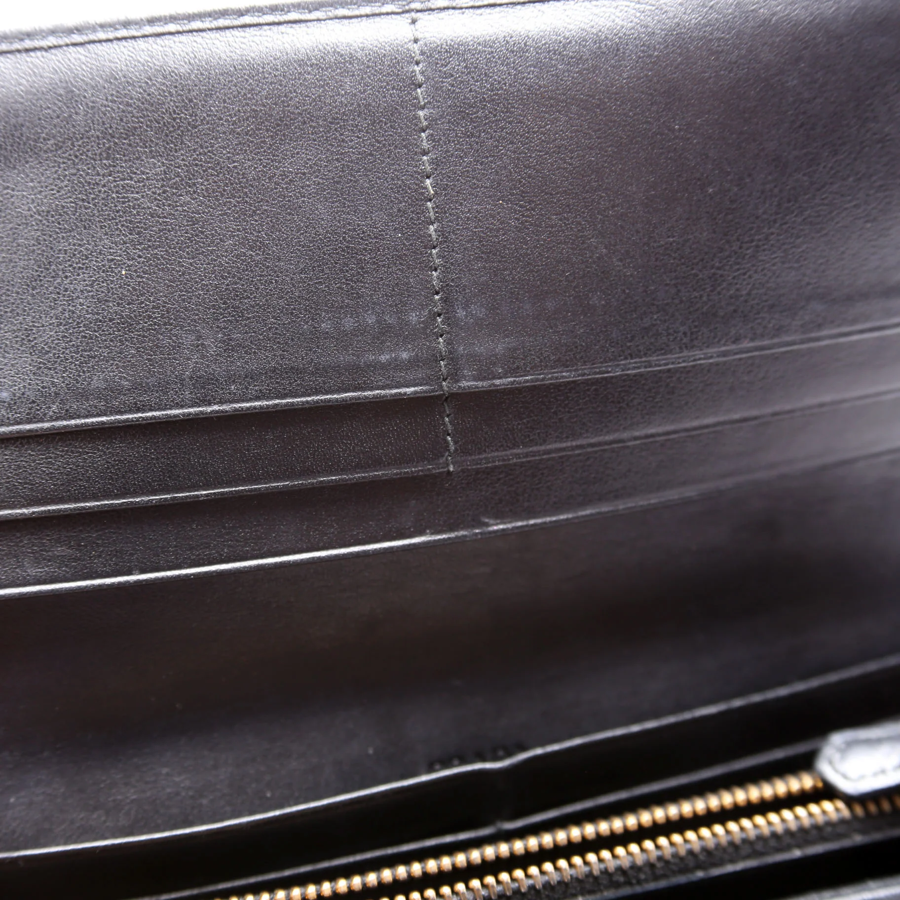 Quilted Calfskin Chain Wallet Black - Image 8