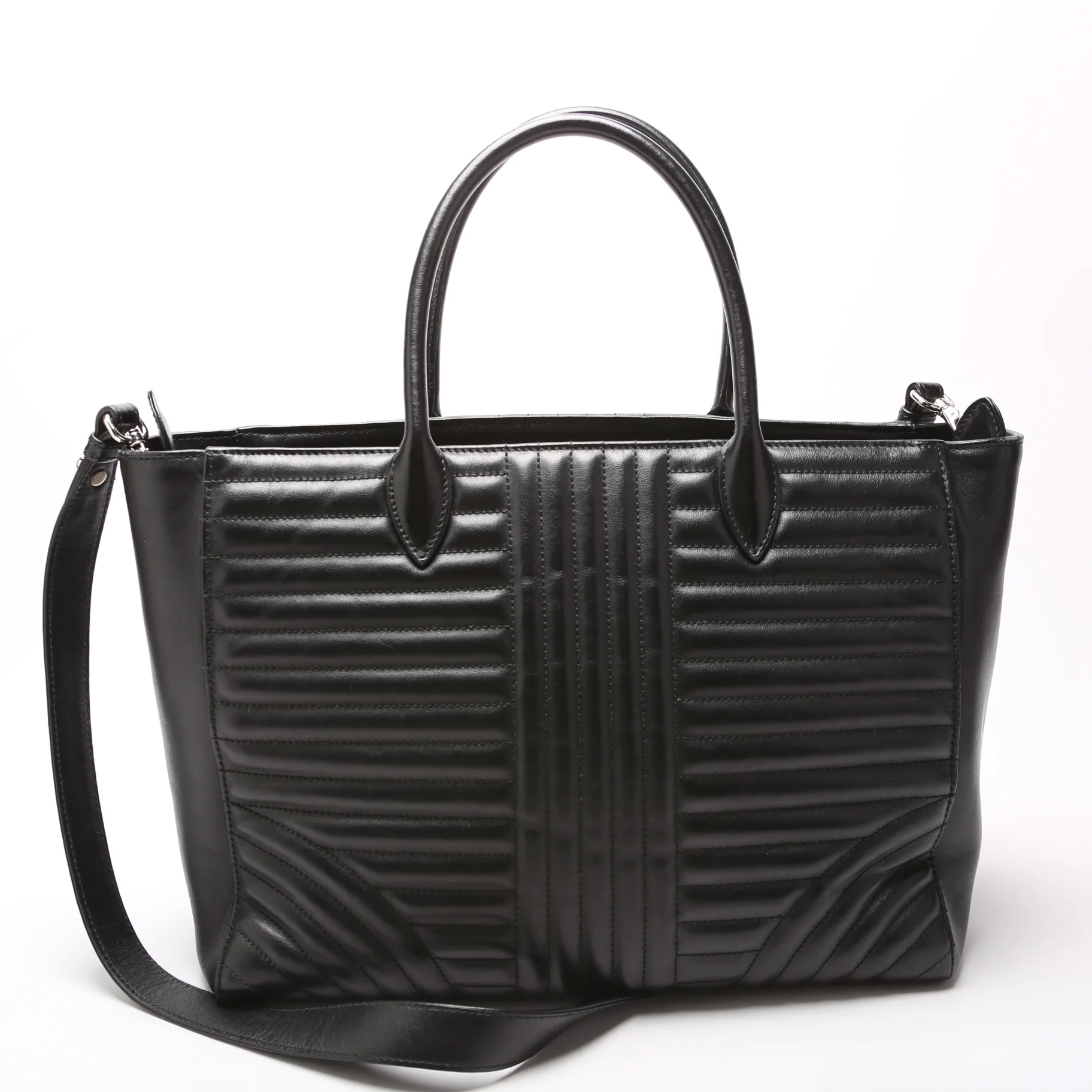 Quilted Calfskin Diagramme Tote 1BA195 Black - Image 3