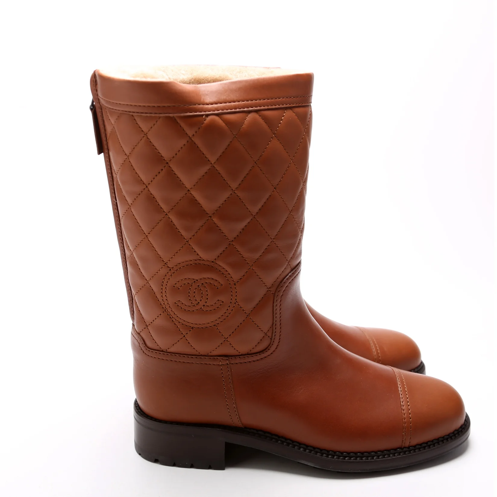 Quilted CC Boots Size 38 Brown - Image 3