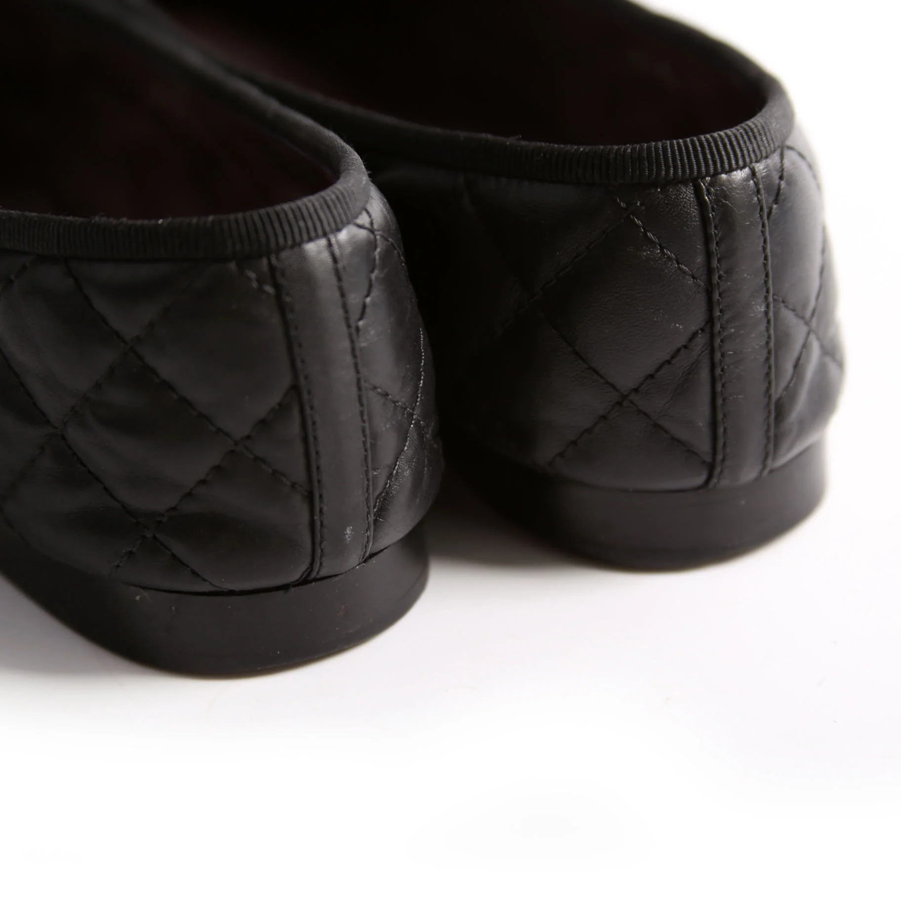 Quilted CC Cap Toe Ballet Flats Size 39 Black - Image 10