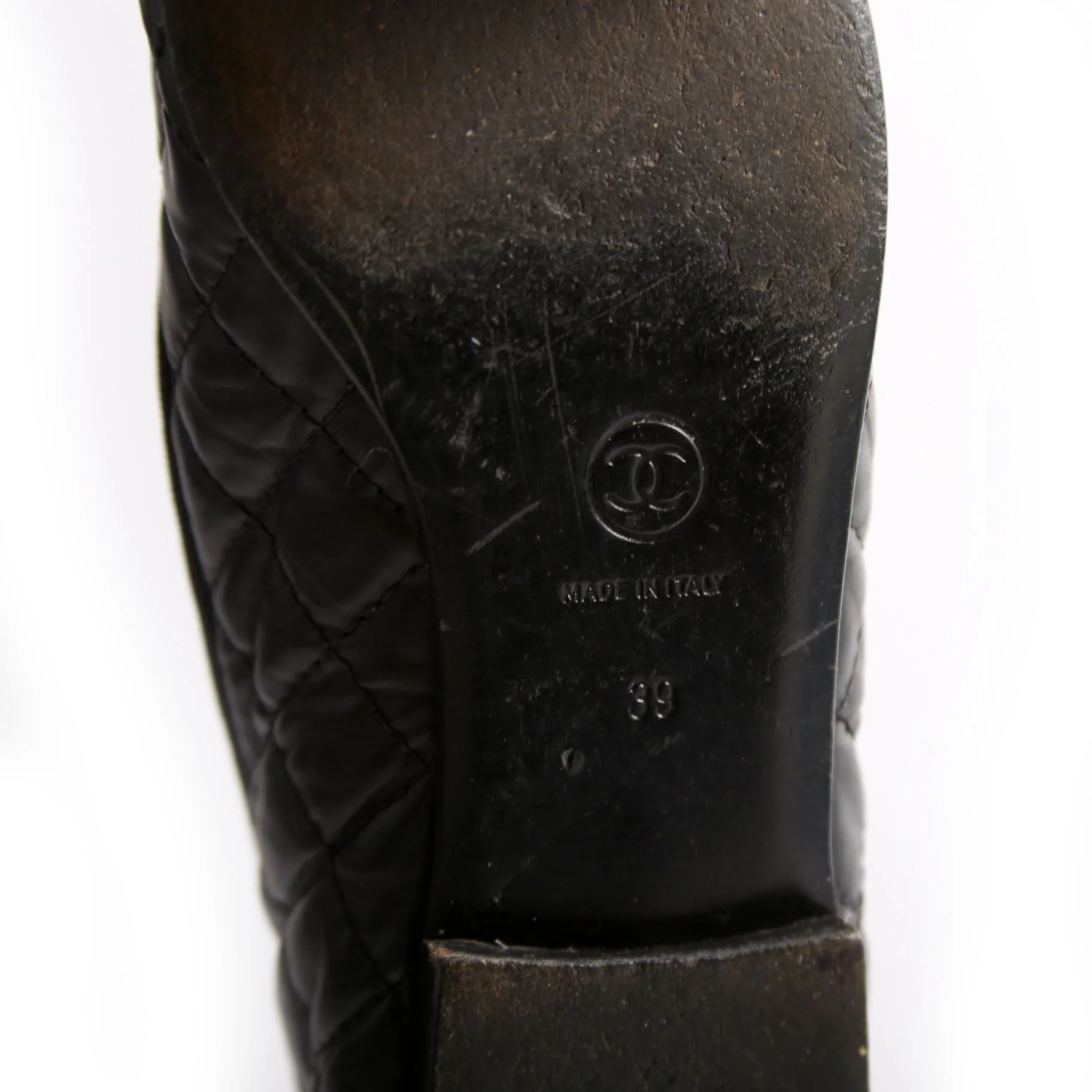 Quilted CC Cap Toe Ballet Flats Size 39 Black - Image 7