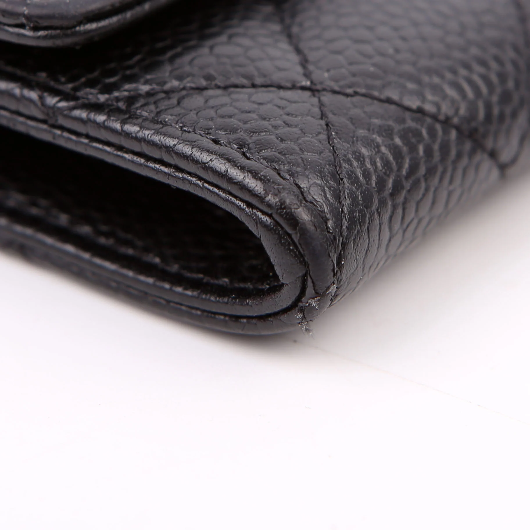 Quilted Flap Card Holder Caviar Black - Image 5