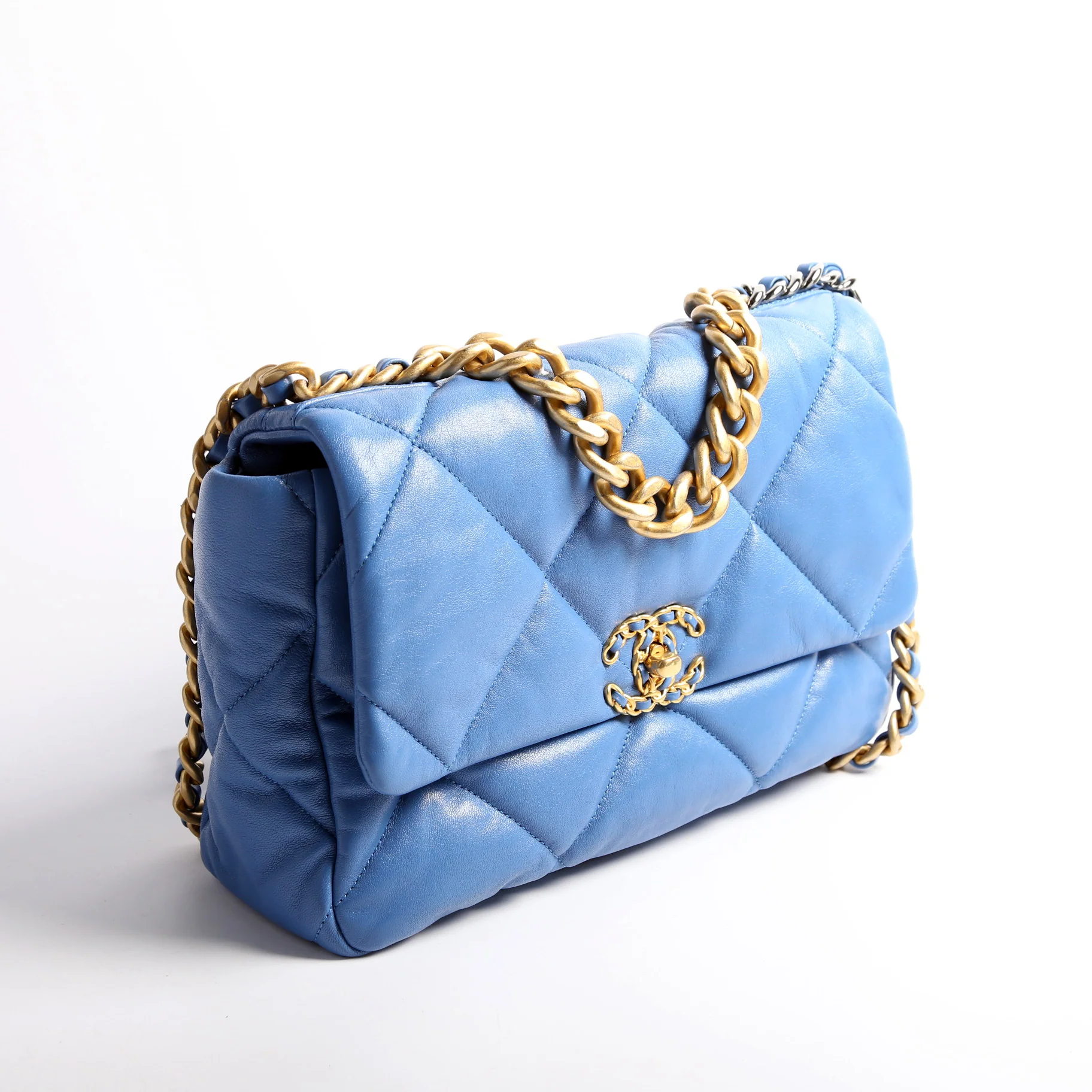 Quilted Goatskin 19 Large Flap 30M Blue - Image 2