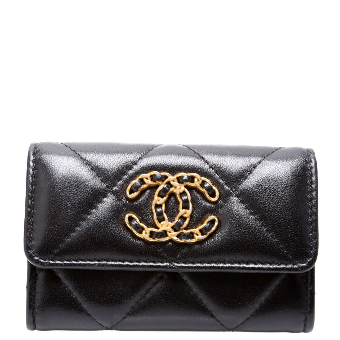 Quilted Lambskin 19 Flap Card Holder