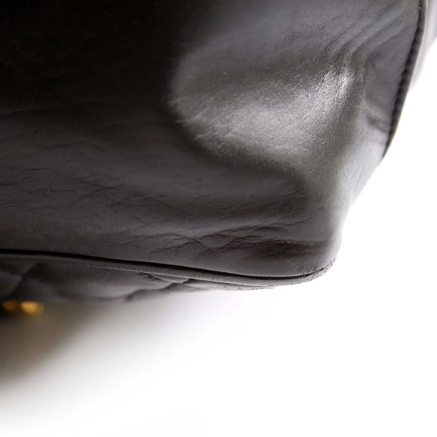 Quilted Lambskin Chain Shoulder Tote 1M Black - Image 9