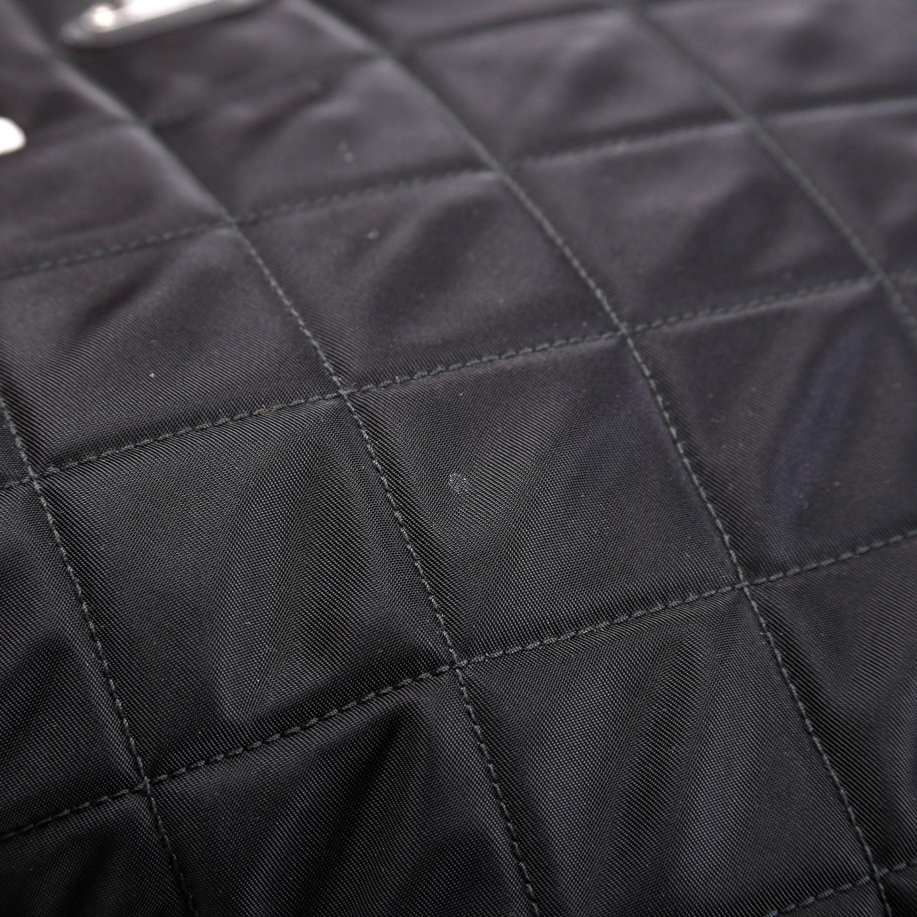Quilted Nylon Catena Chain Shoulder Bag Black - Image 8