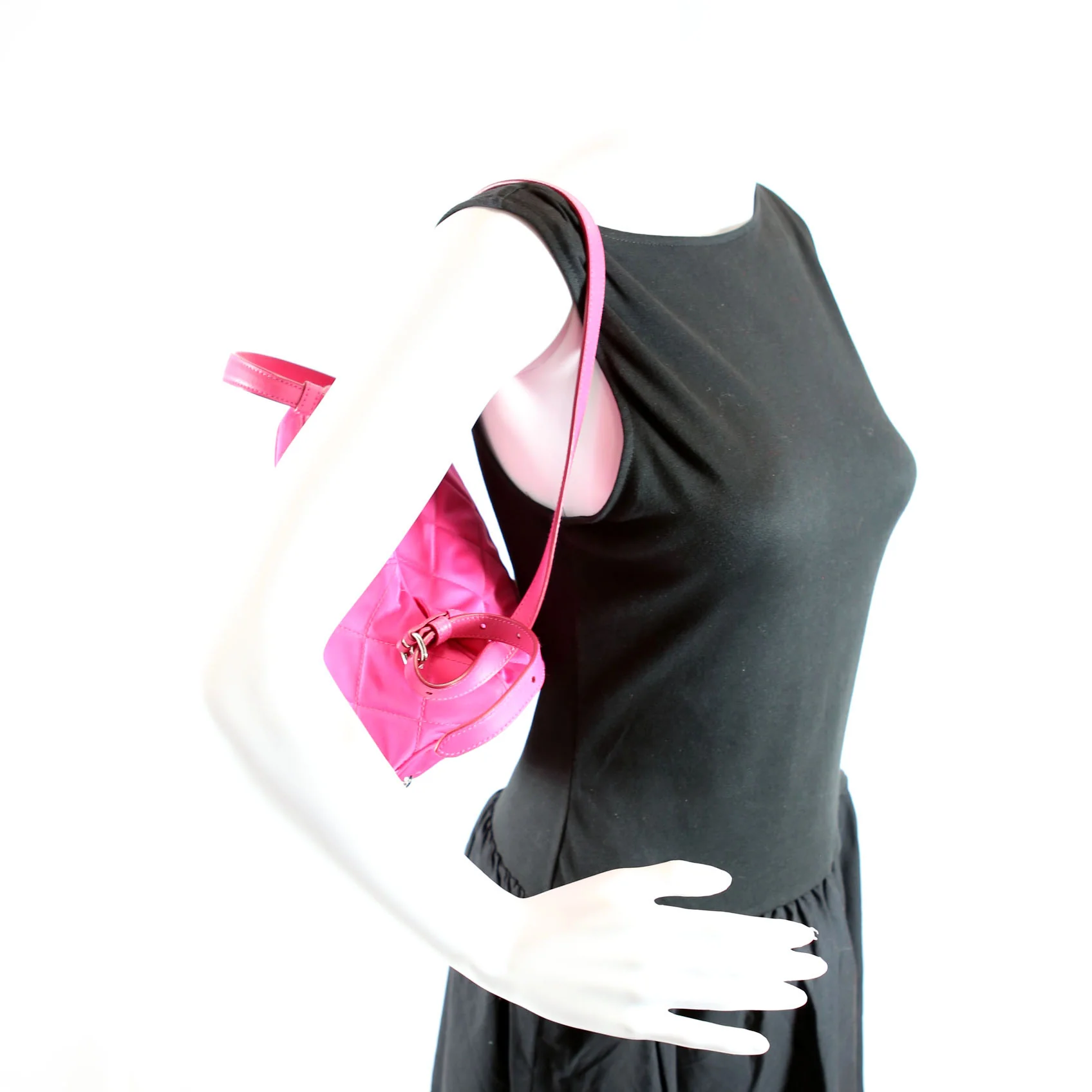 Quilted Nylon Impuntu Backpack Pink - Image 12