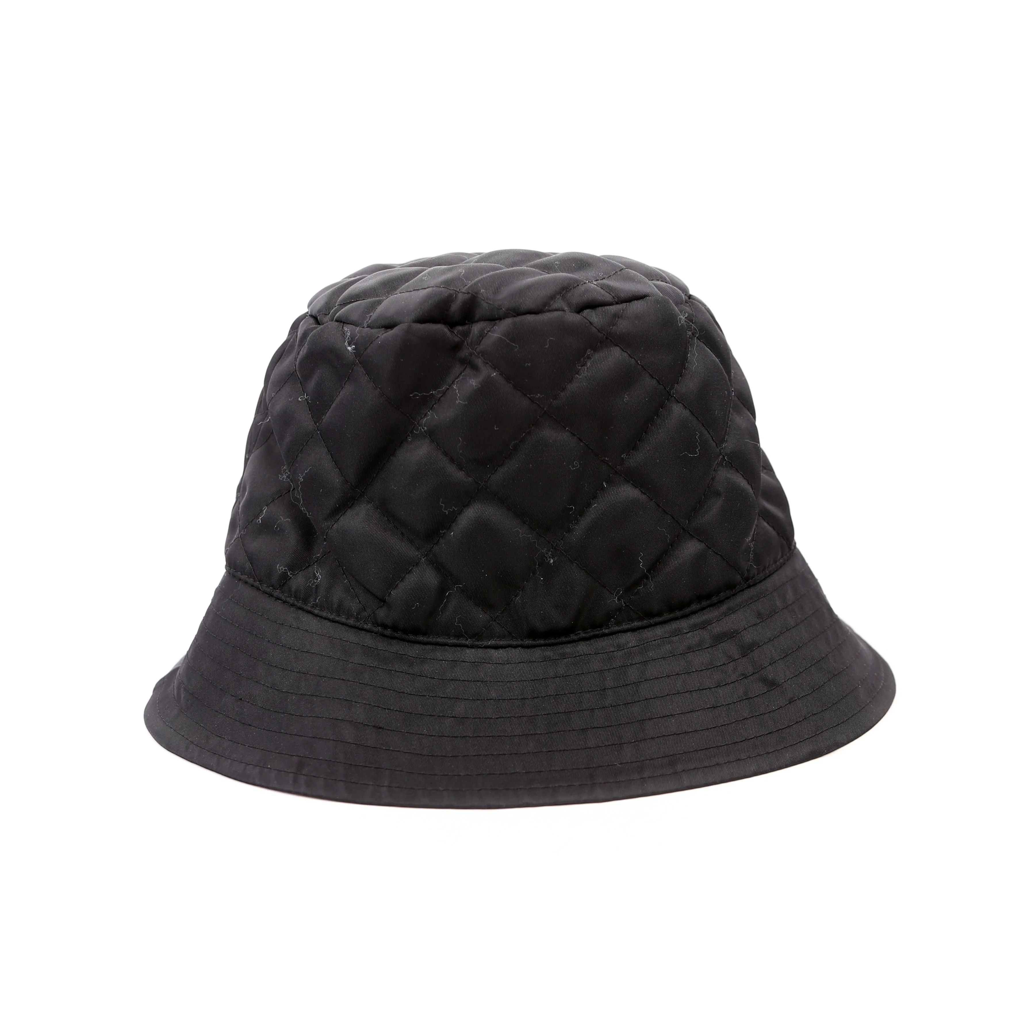 Quilted Nylon Logo Hat Size Large Black - Image 3