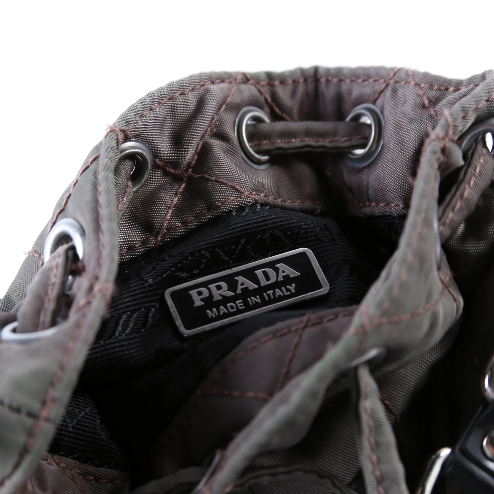 Quilted Nylon Mini Bucket Bag - Image 9
