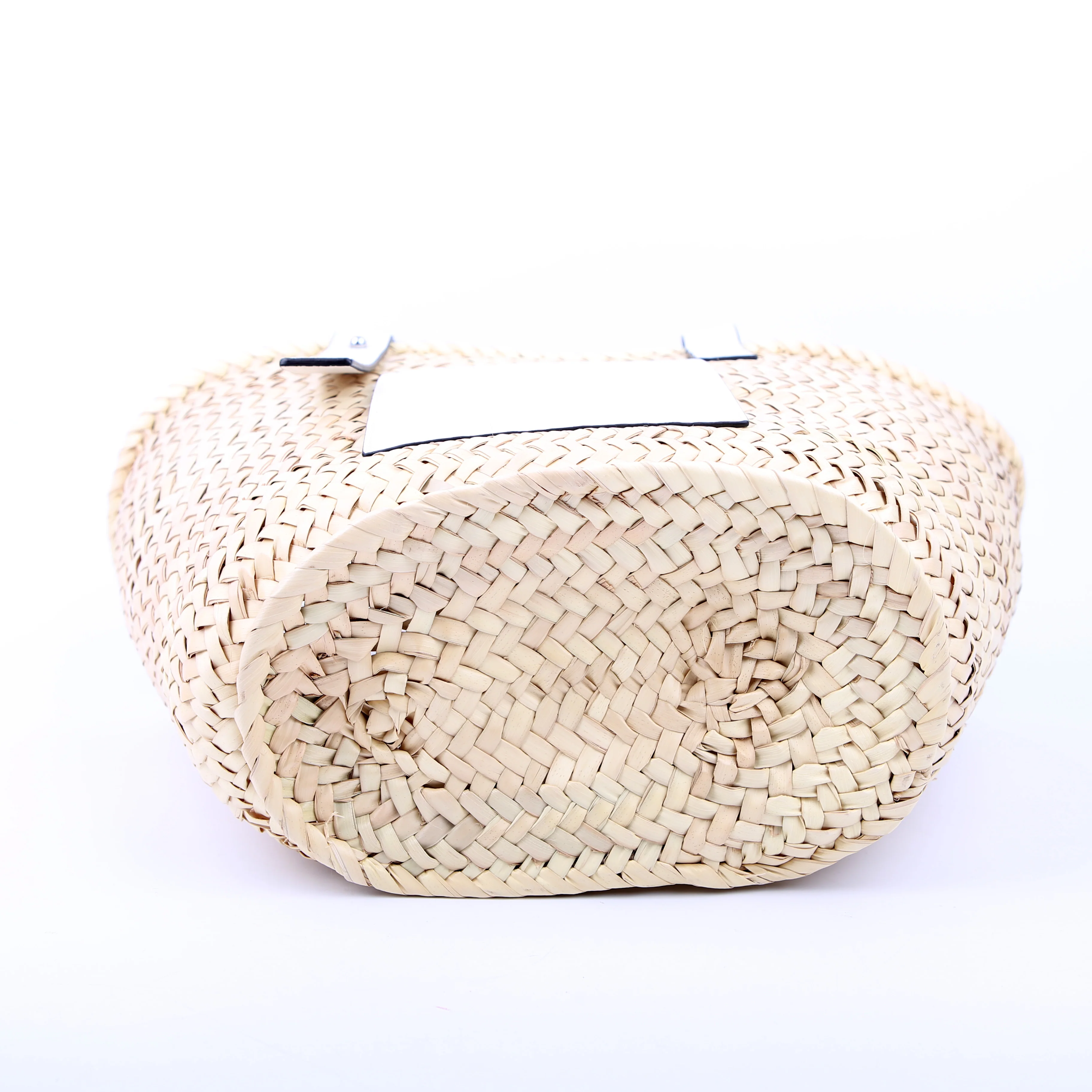 Raffia Basket Tote Small White - Image 4