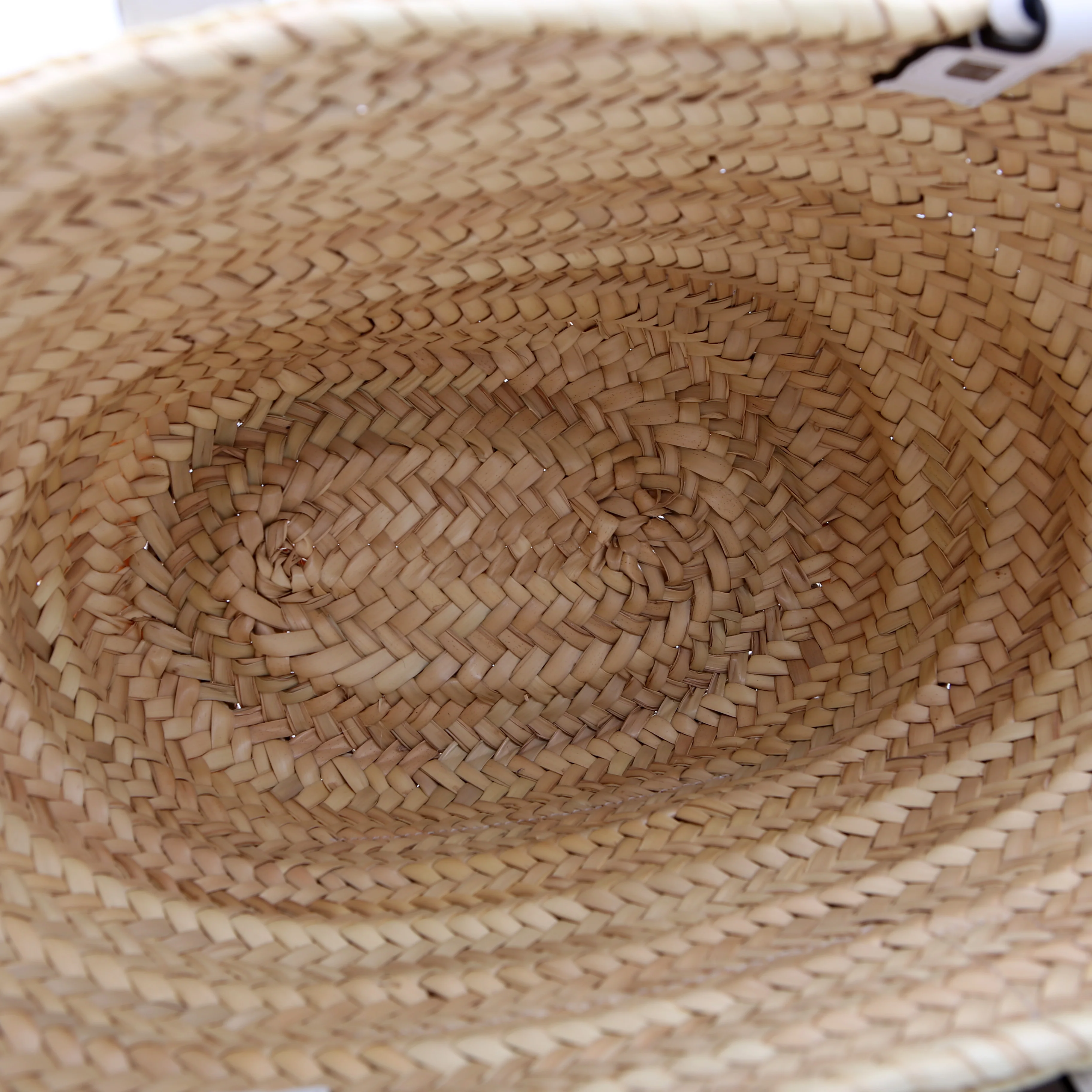 Raffia Basket Tote Small White - Image 9