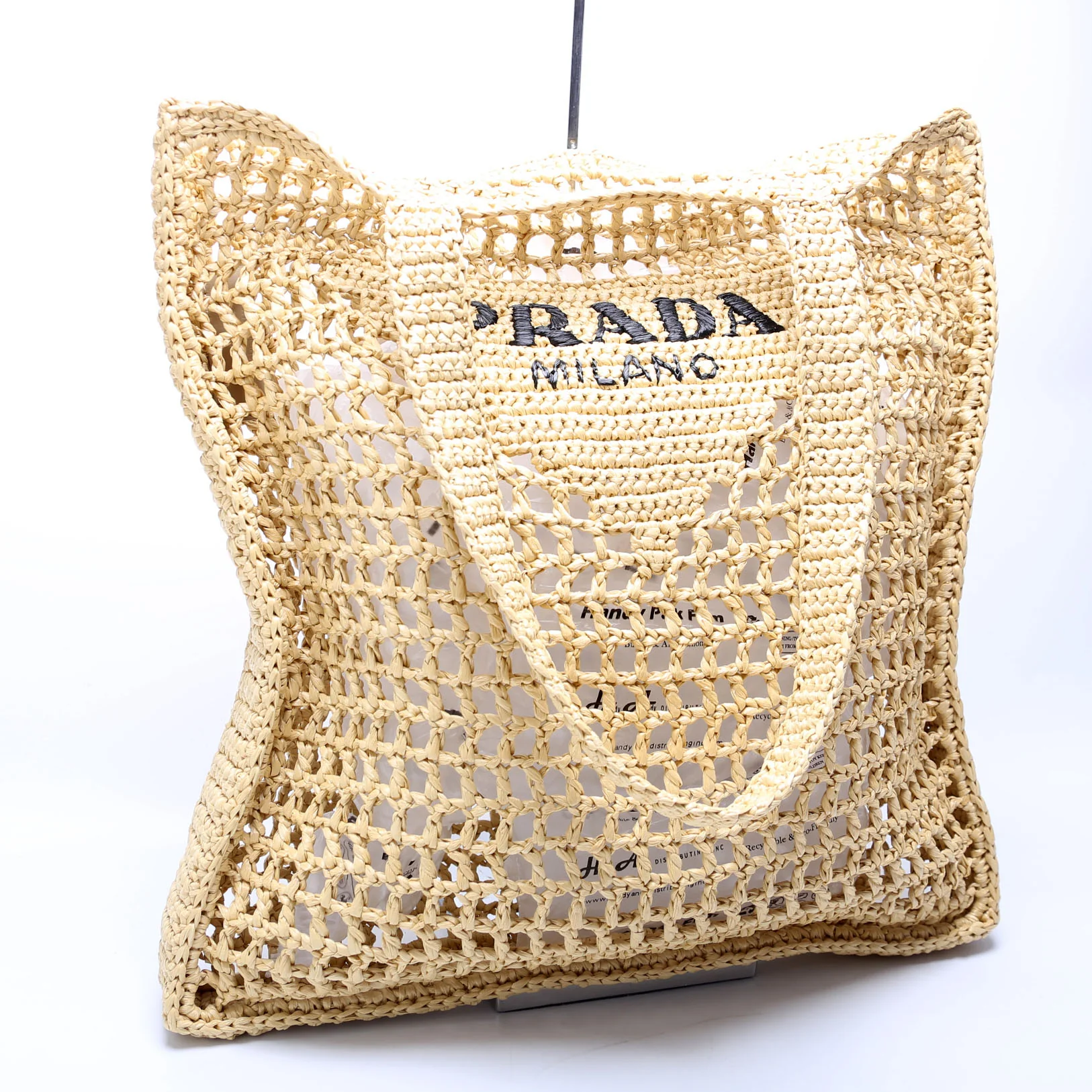 Raffia Crochet Tote Bag - Image 2