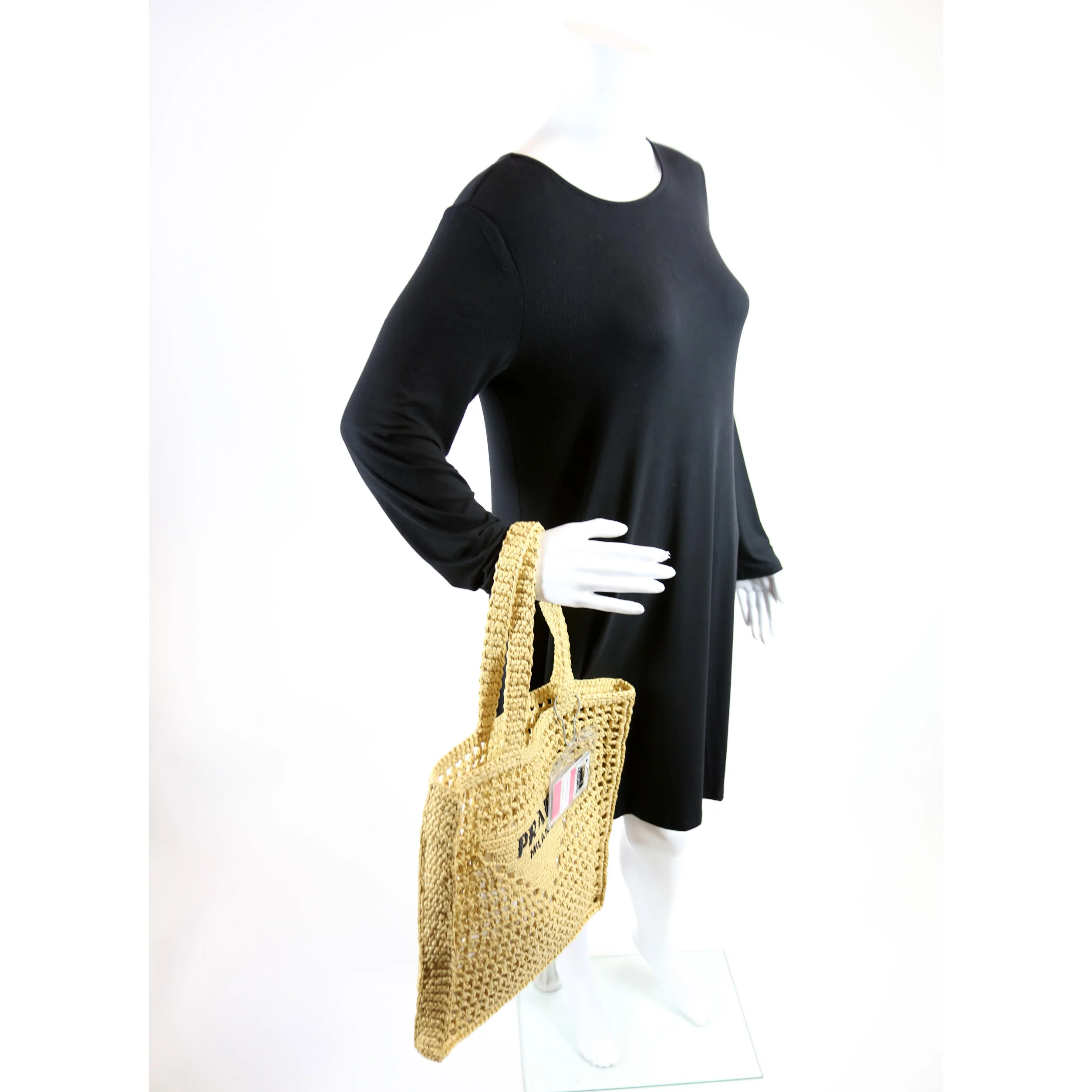 Raffia Crochet Tote Bag - Image 9