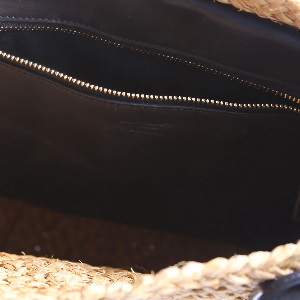 Raffia Panier Tote Small Black/Brown - Image 7