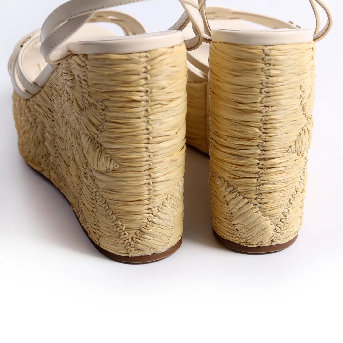 Raflower Wedge Sandals Size 36.5 Beige - Image 10