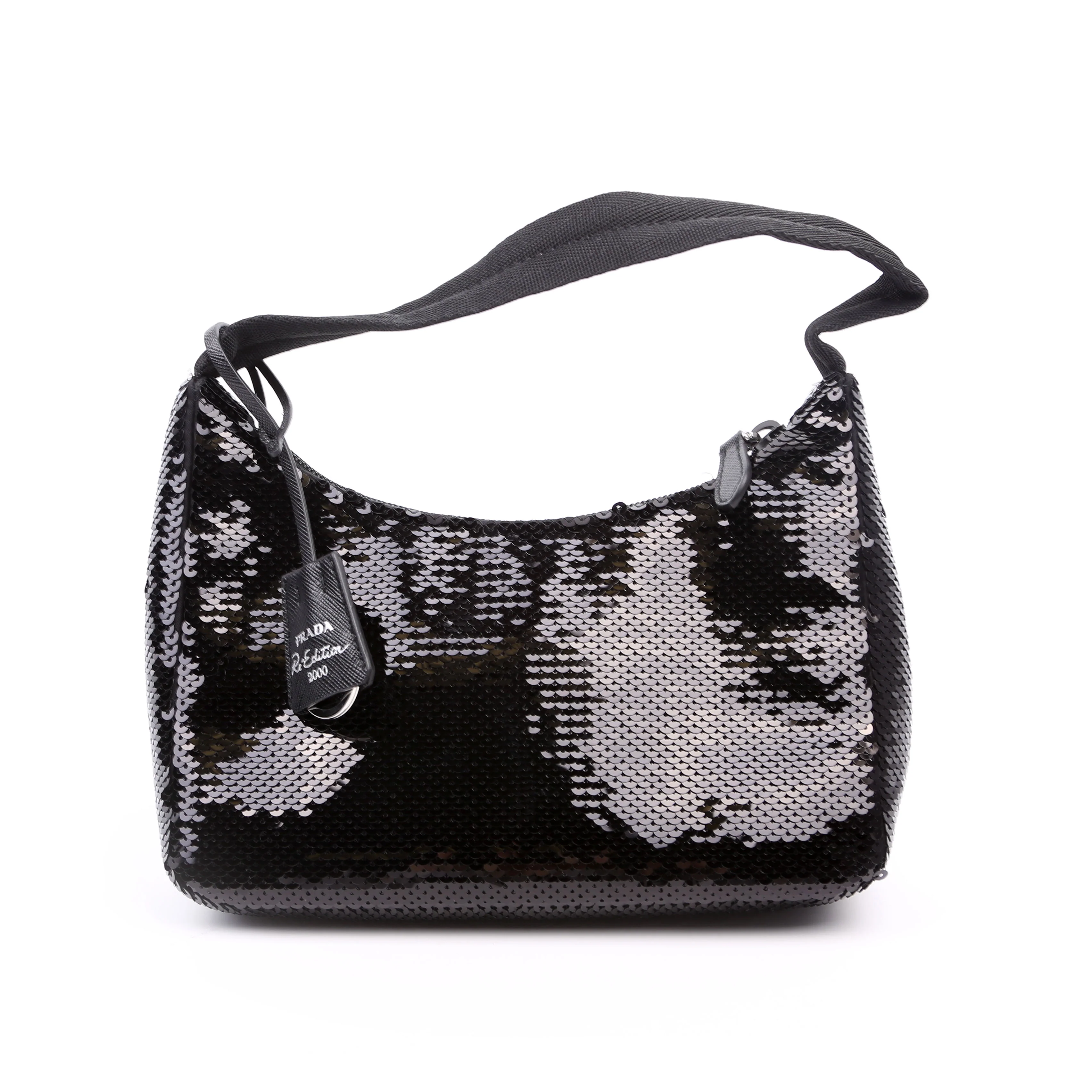Re-Edition 2000 Sequin Mini Bag Black/White - Image 2