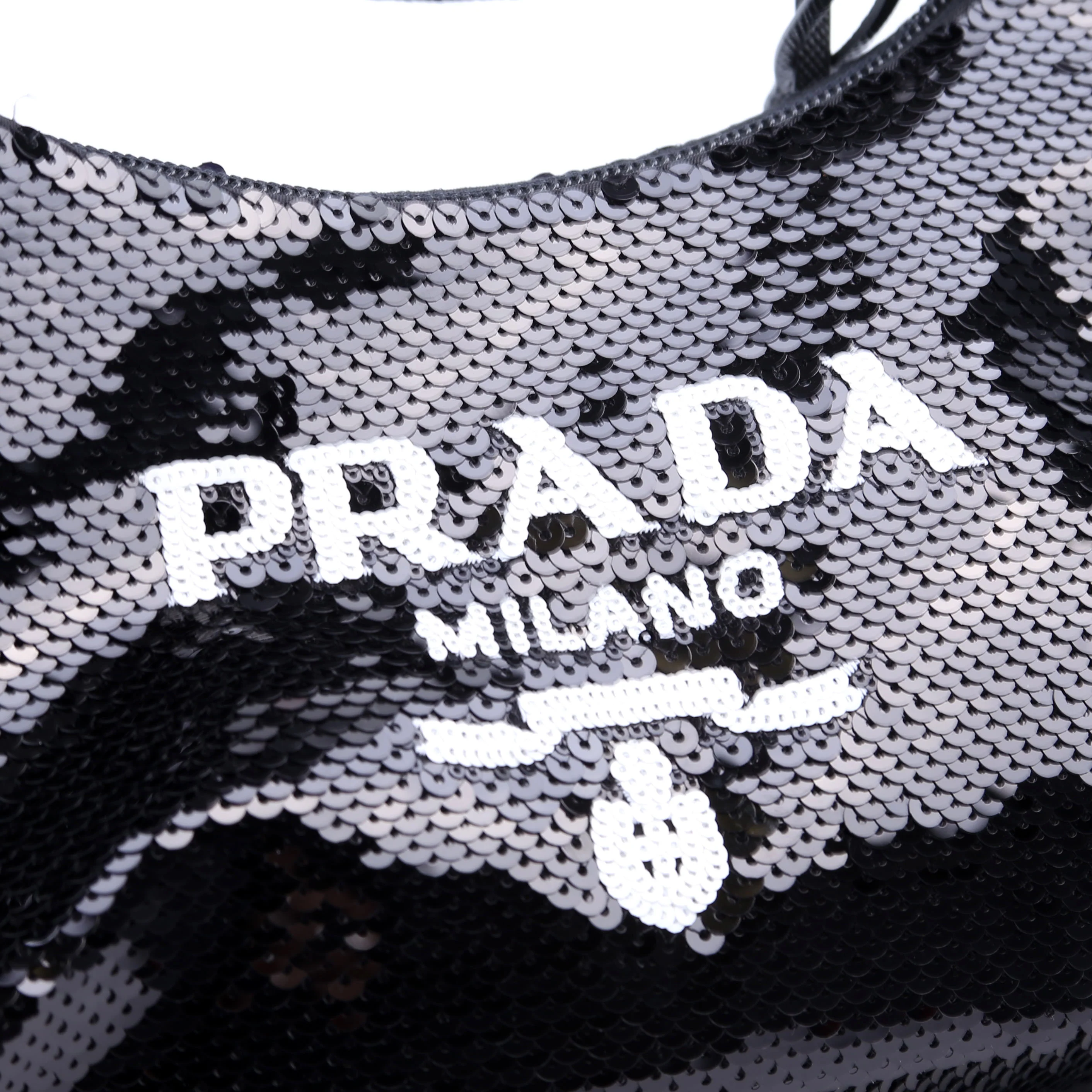 Re-Edition 2000 Sequin Mini Bag Black/White - Image 8
