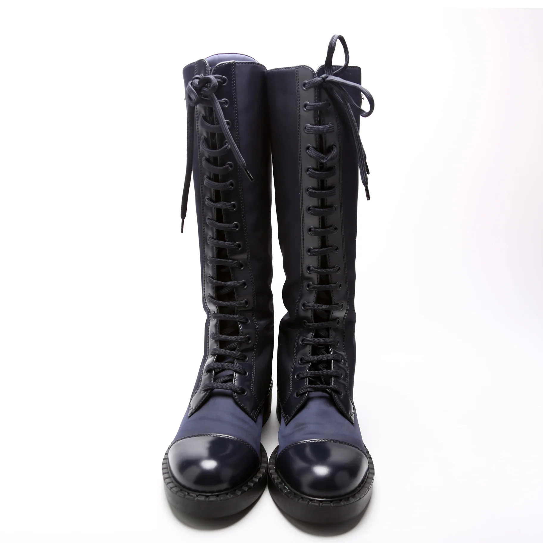 Re-Nylon Lace Up Knee High Combat Boots Size 39 - Image 2