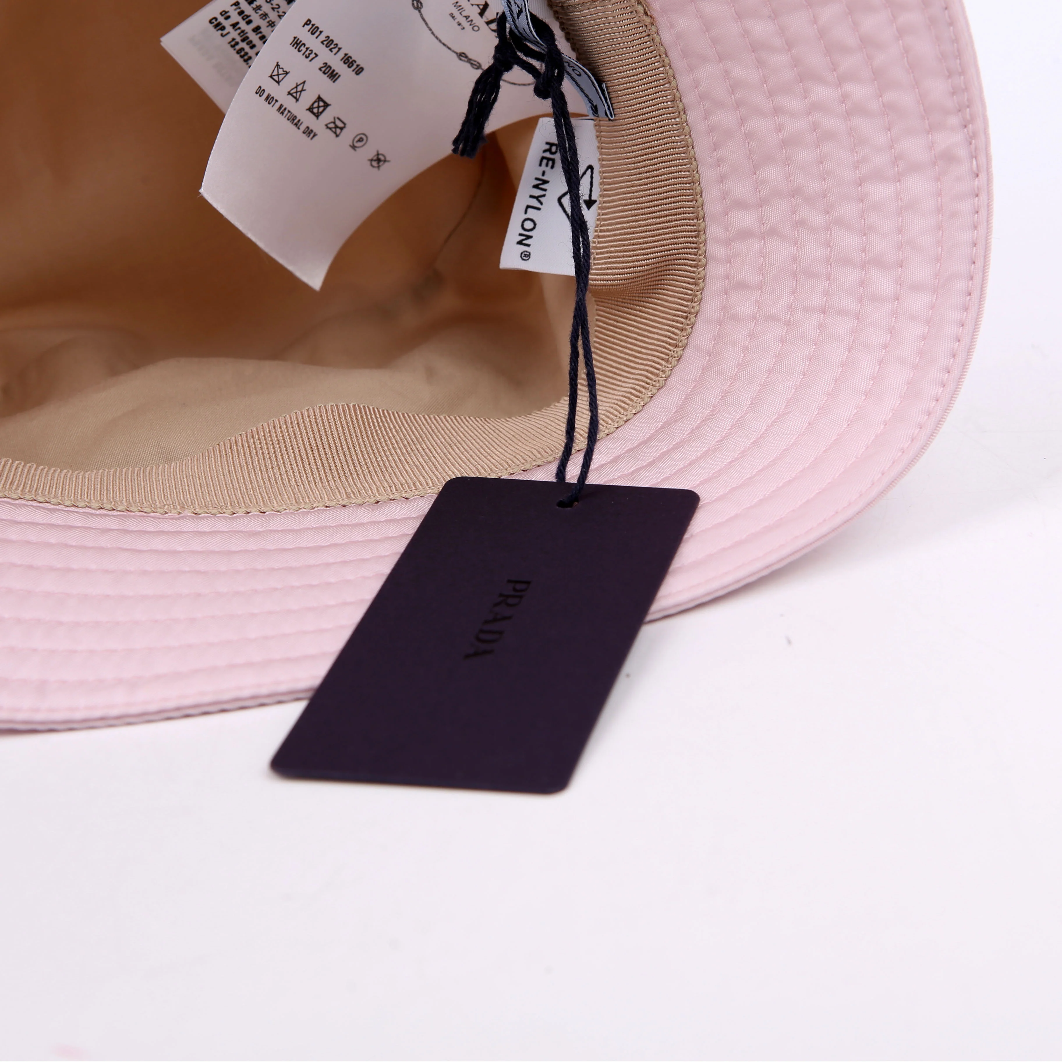 Re-Nylon Triangle Logo Bucket Hat Size Medium Pink - Image 4