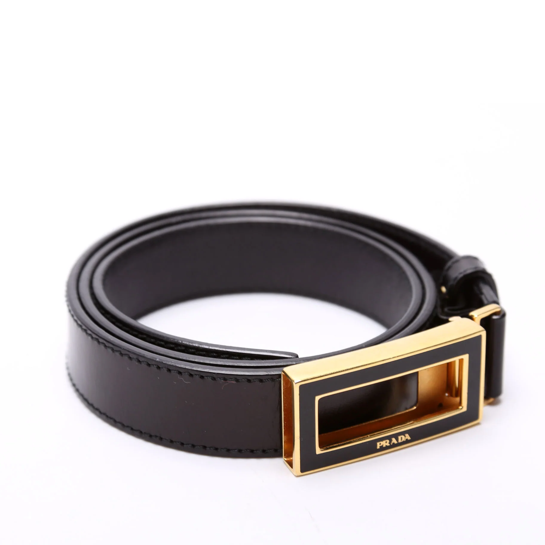 Rectangle Enamel Logo Belt Size 70/28 Black - Image 2