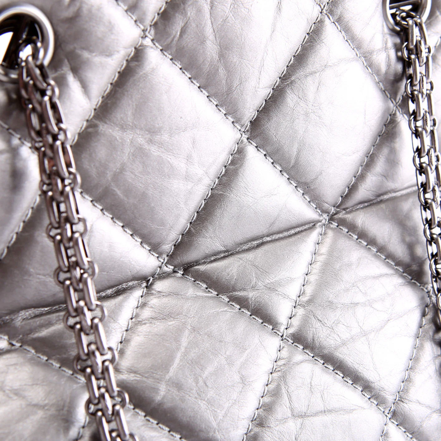 Reissue Tall Tote Quilted Aged Calfskin14M Silver - Image 8