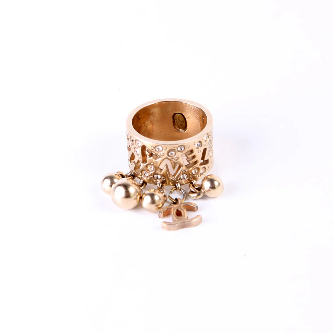 Rhinestone CC Charm Ring Size 7.5 - Image 2
