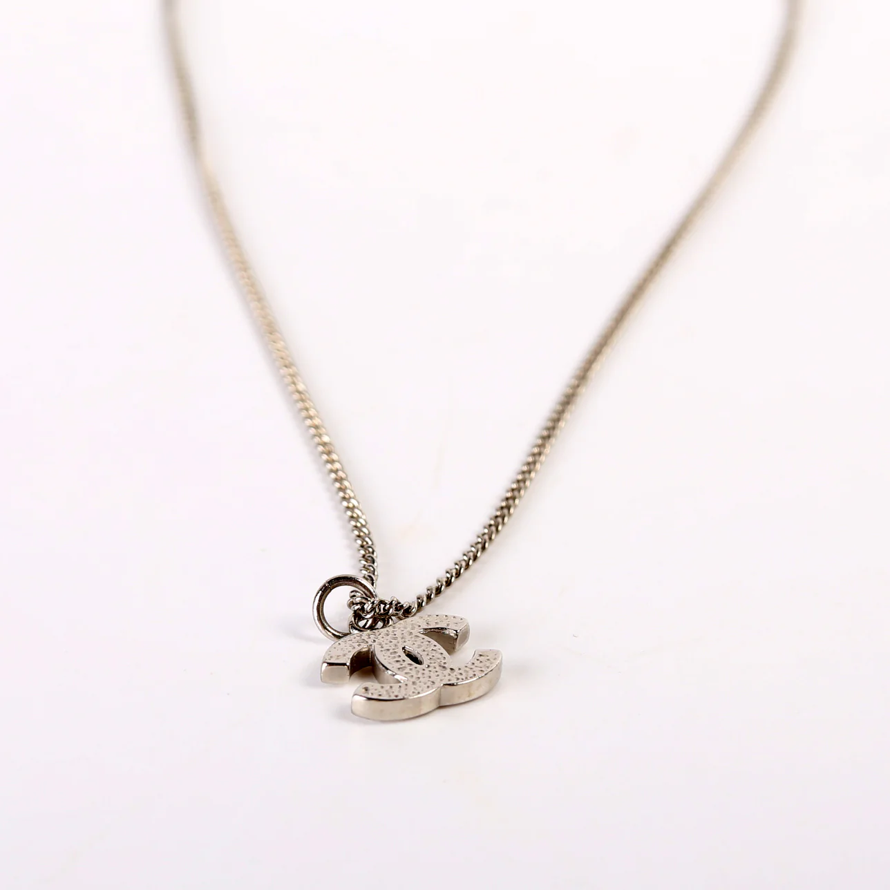 Rhinestone CC Pendant Necklace - Image 5