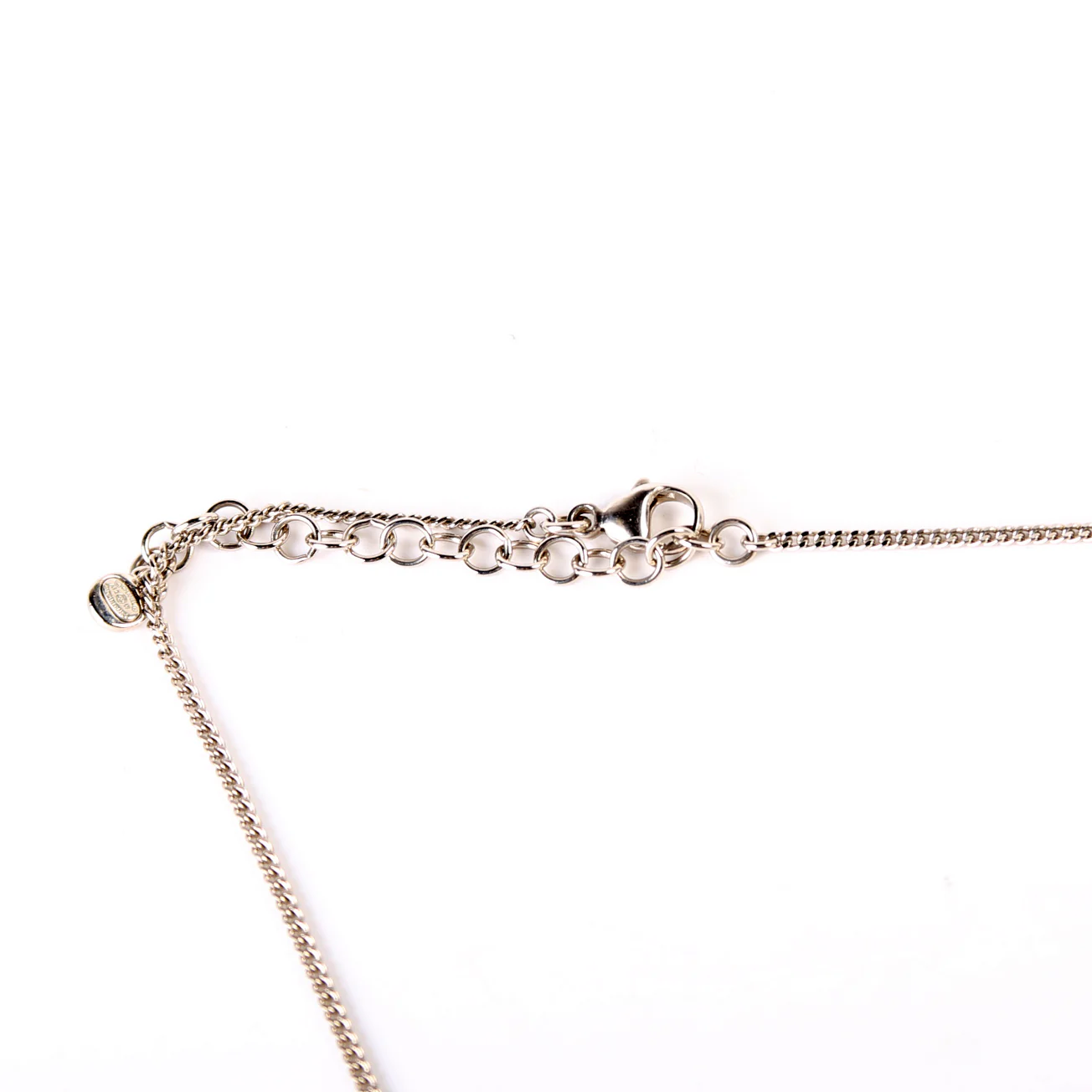 Rhinestone Cluster CC Pendant Necklace - Image 3