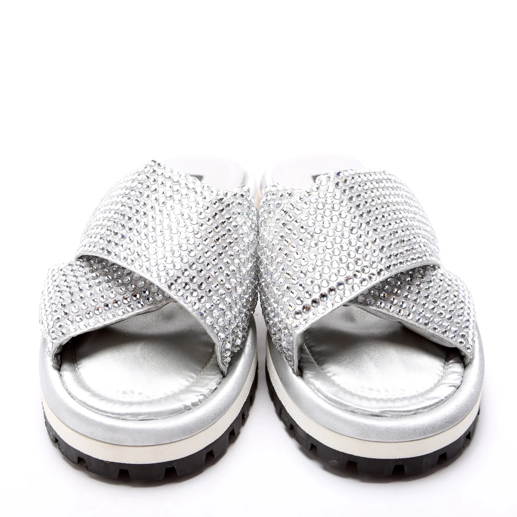 Rhinestone Crossover Slides Size 38 - Image 2