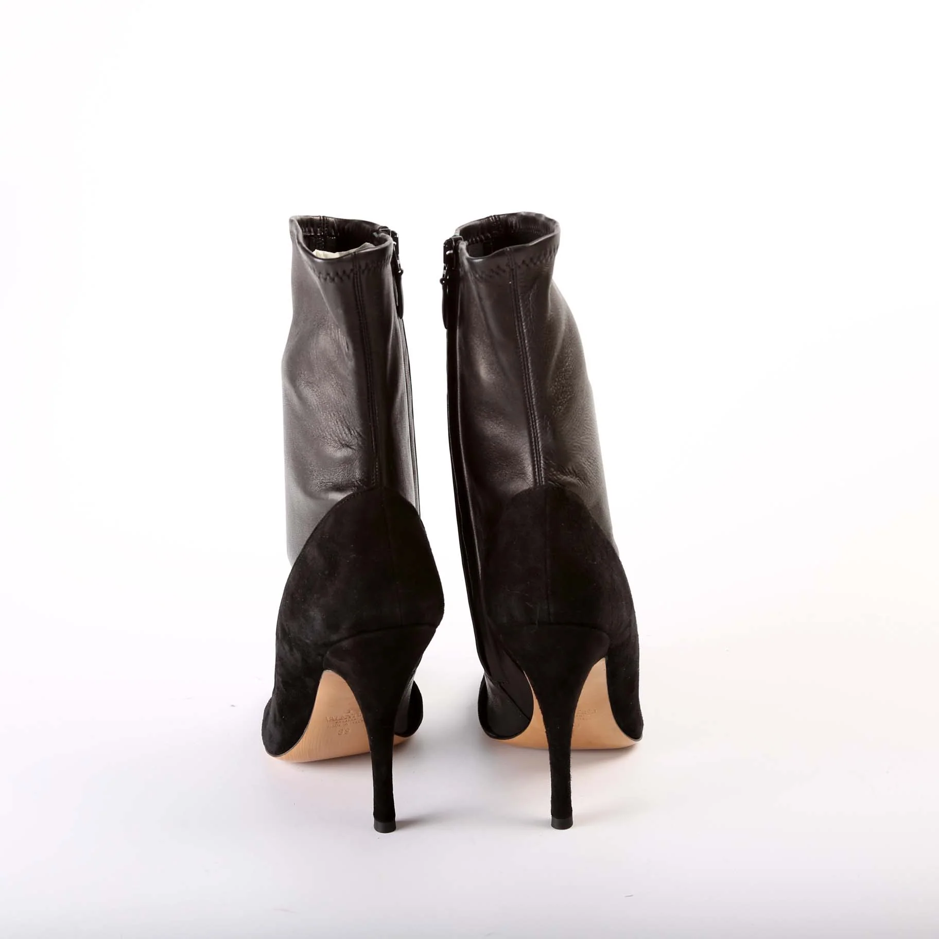 Rhinestone Strap Suede/Leather Ankle Boots Size 39 - Image 4