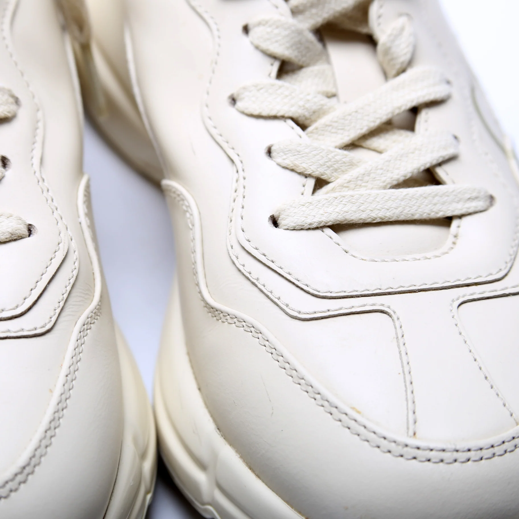 Rhyton Logo Sneakers Size 36.5 Cream - Image 5