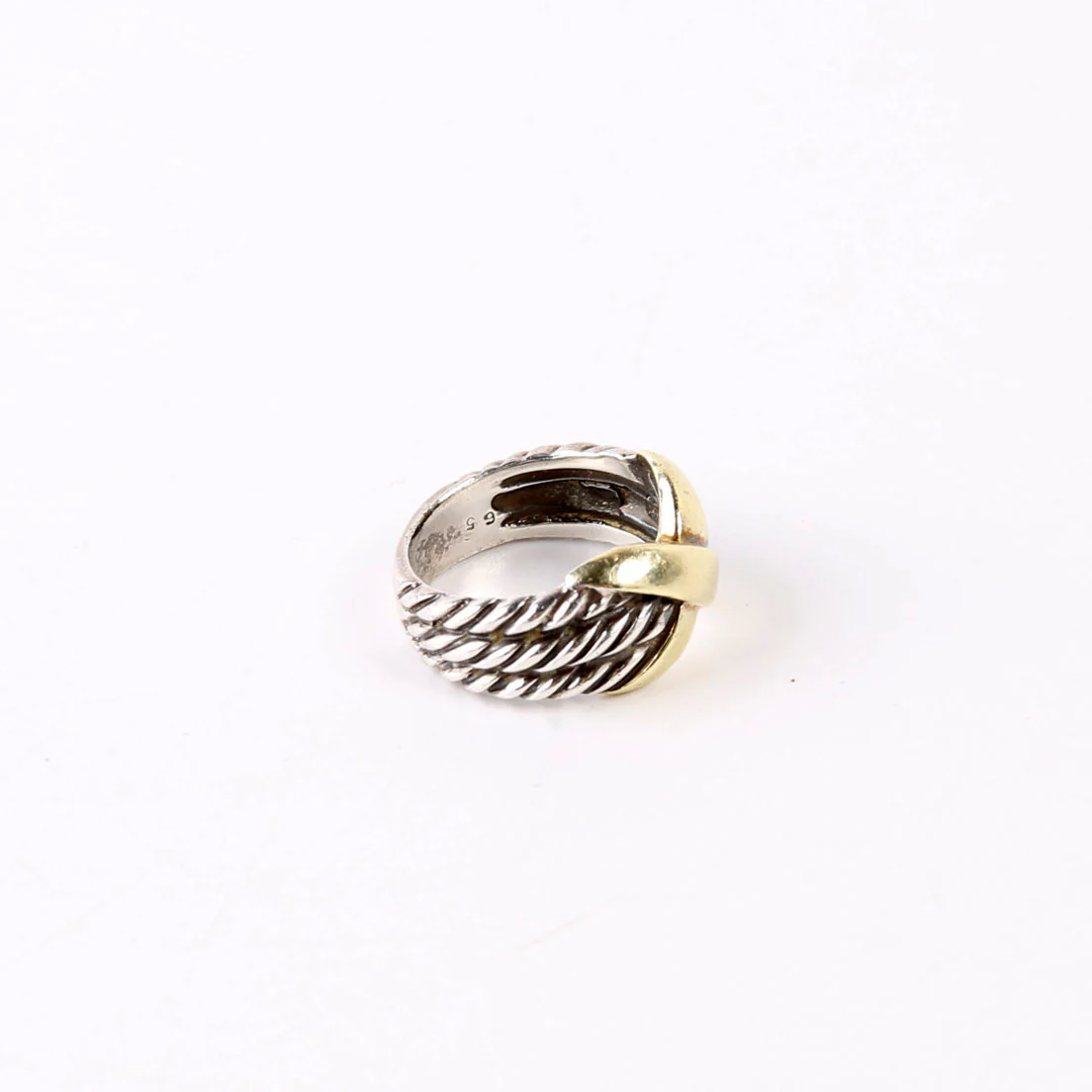 Ring: Triple Row X 8MM 925/585 Size 7 - Image 4