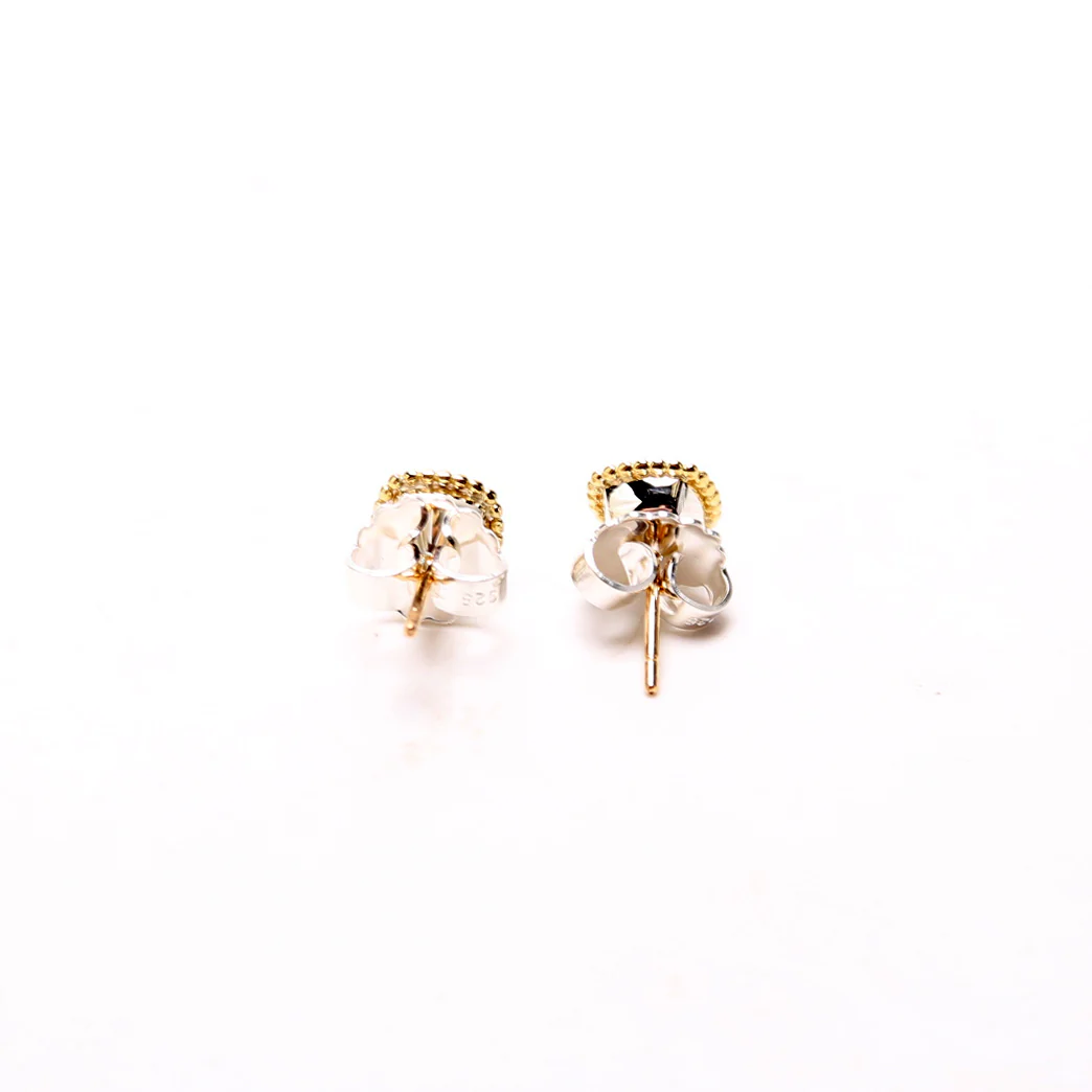 Rittenhouse Swiss Blue Topaz Caviar Stud Earrings 925/750 - Image 3