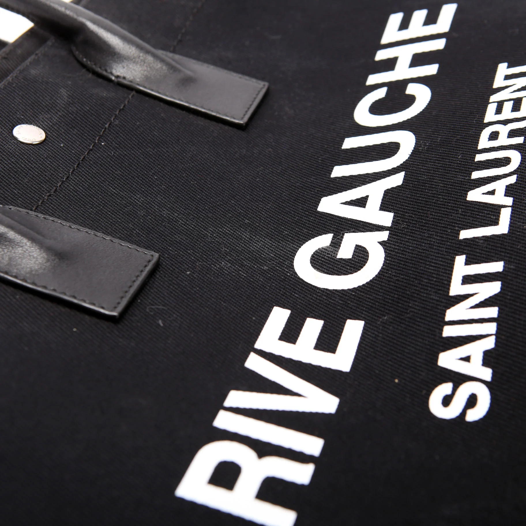 Rive Gauche Canvas Tote Bag 499290 Black - Image 7