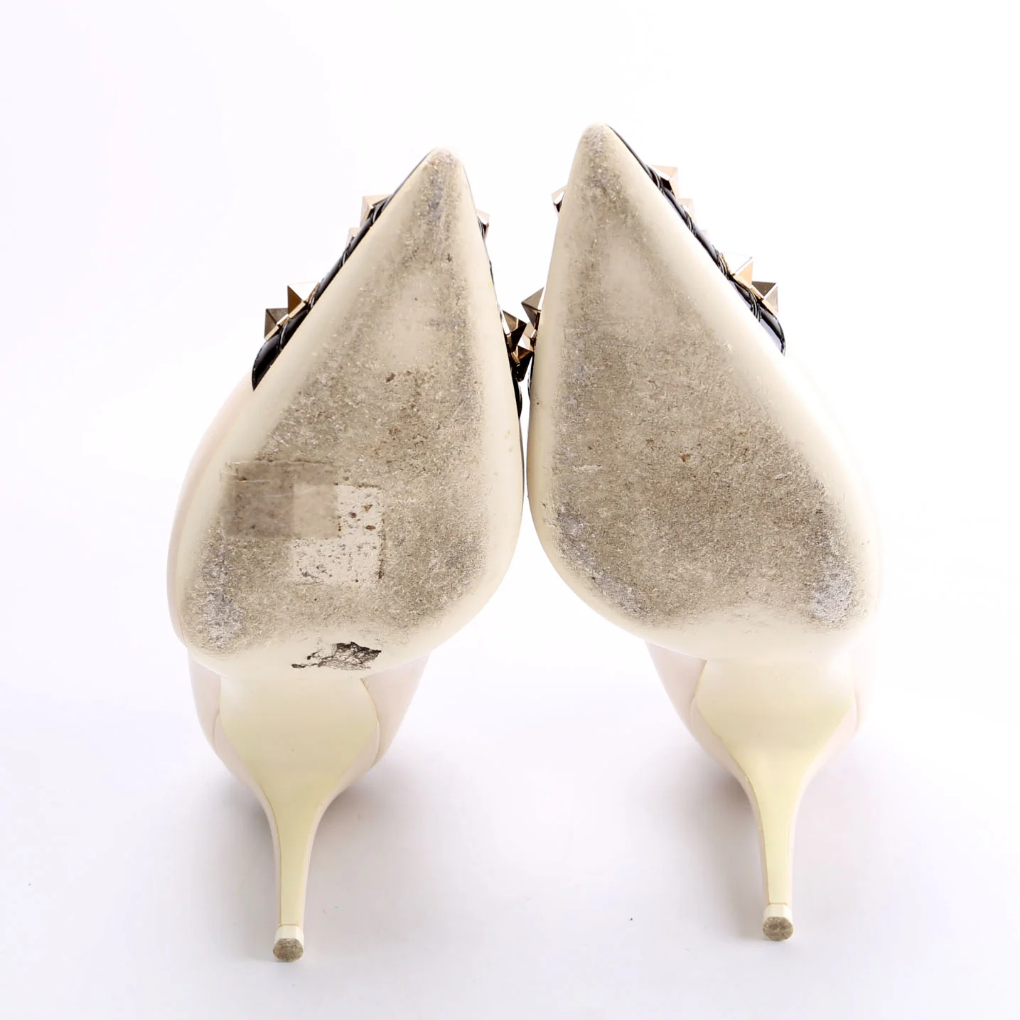 Rockstud Alcove Patent/Leather 90 Pumps Size 37 Ivory/Black - Image 6