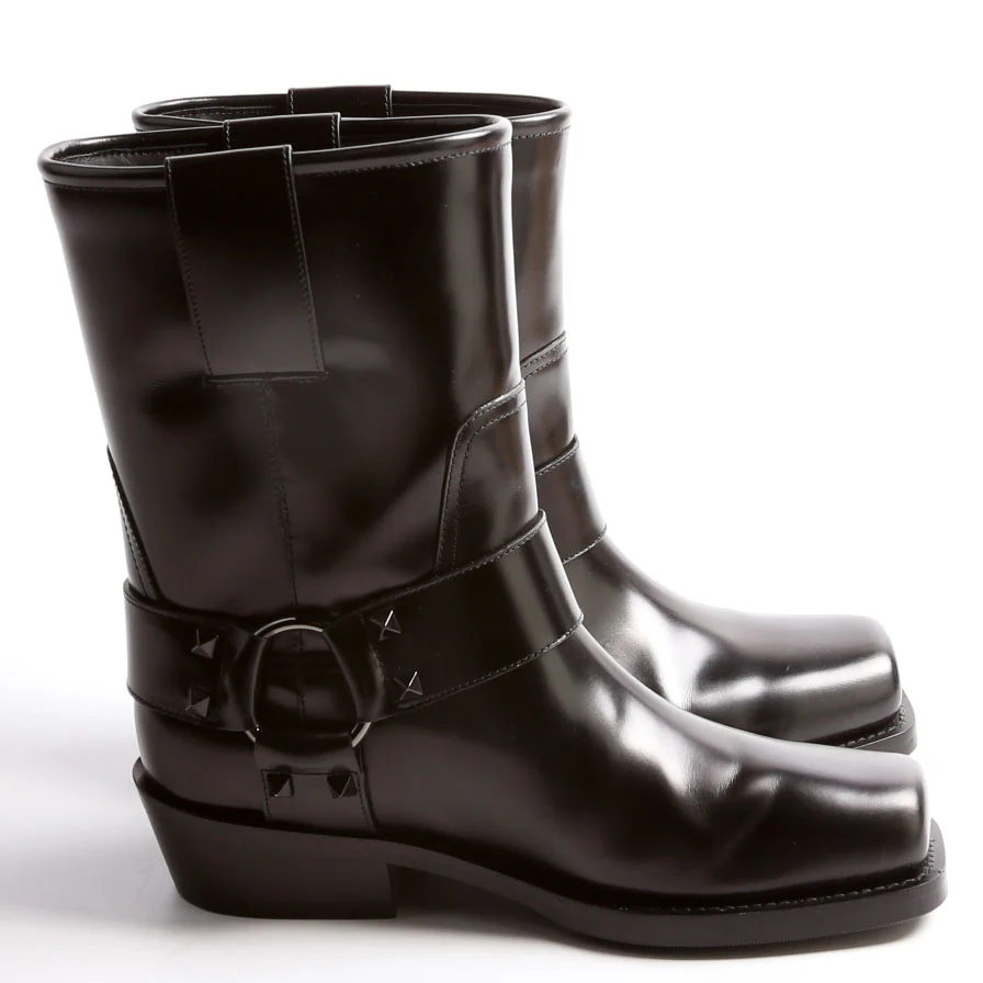 Rockstud Biker Ankle Boots Size 38 Black - Image 2