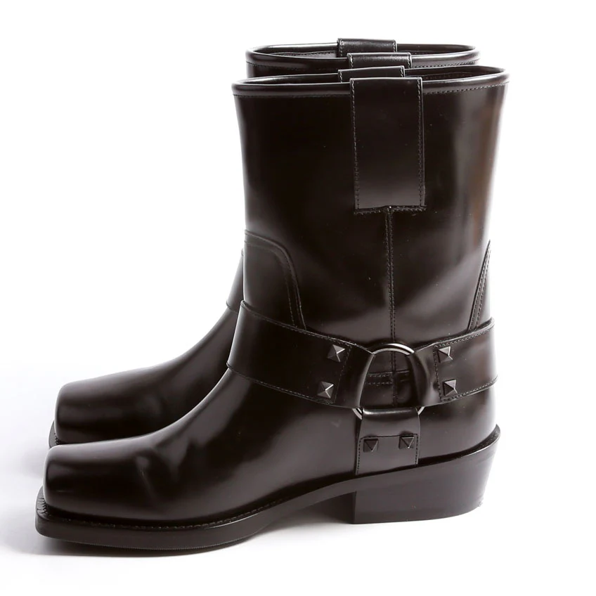 Rockstud Biker Ankle Boots Size 38 Black - Image 3