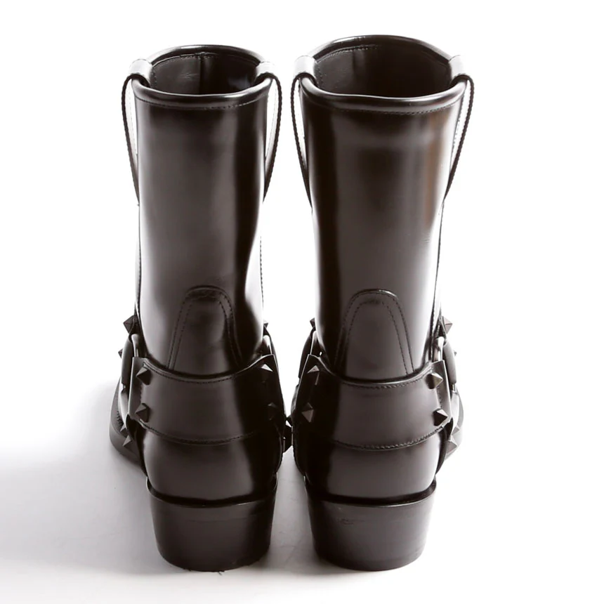 Rockstud Biker Ankle Boots Size 38 Black - Image 4